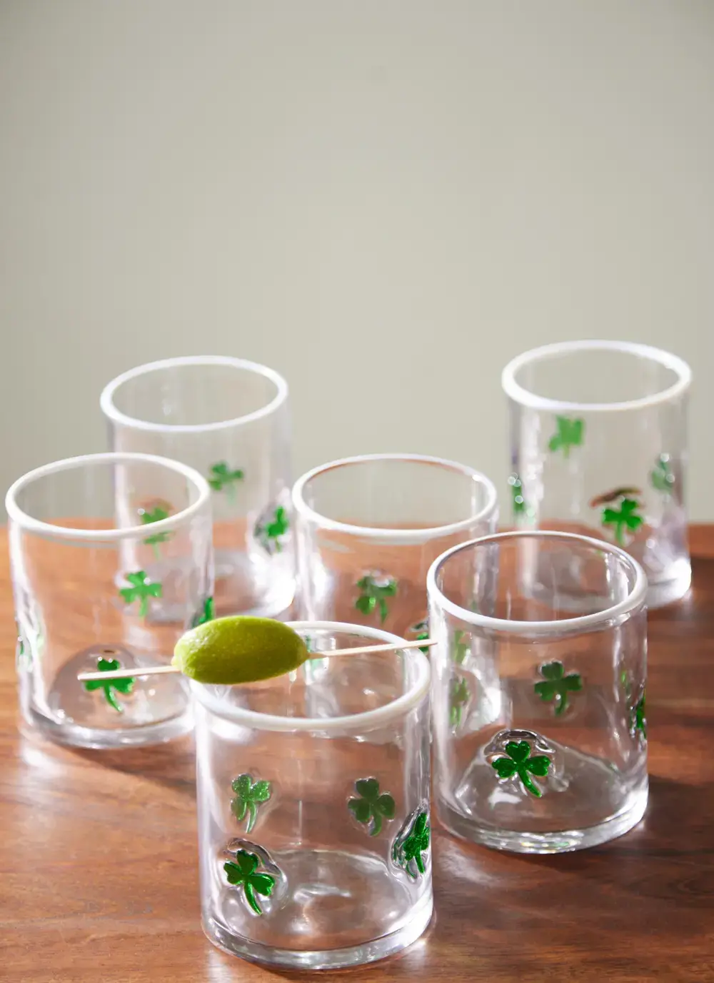Shamrock Embossed Glass Set Of 6