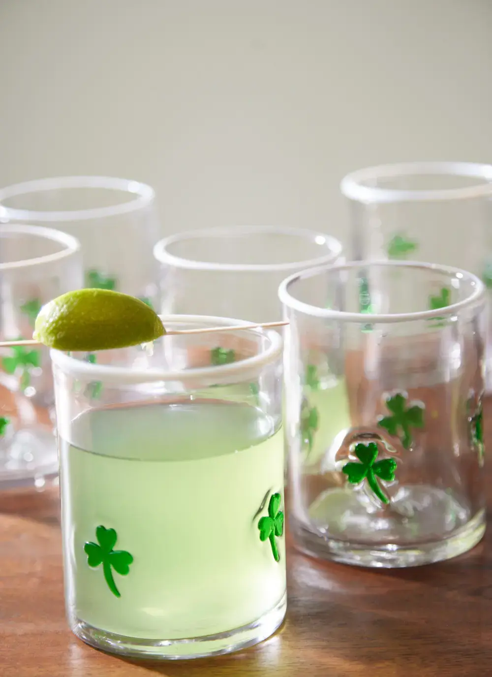 Shamrock Embossed Glass Set Of 6