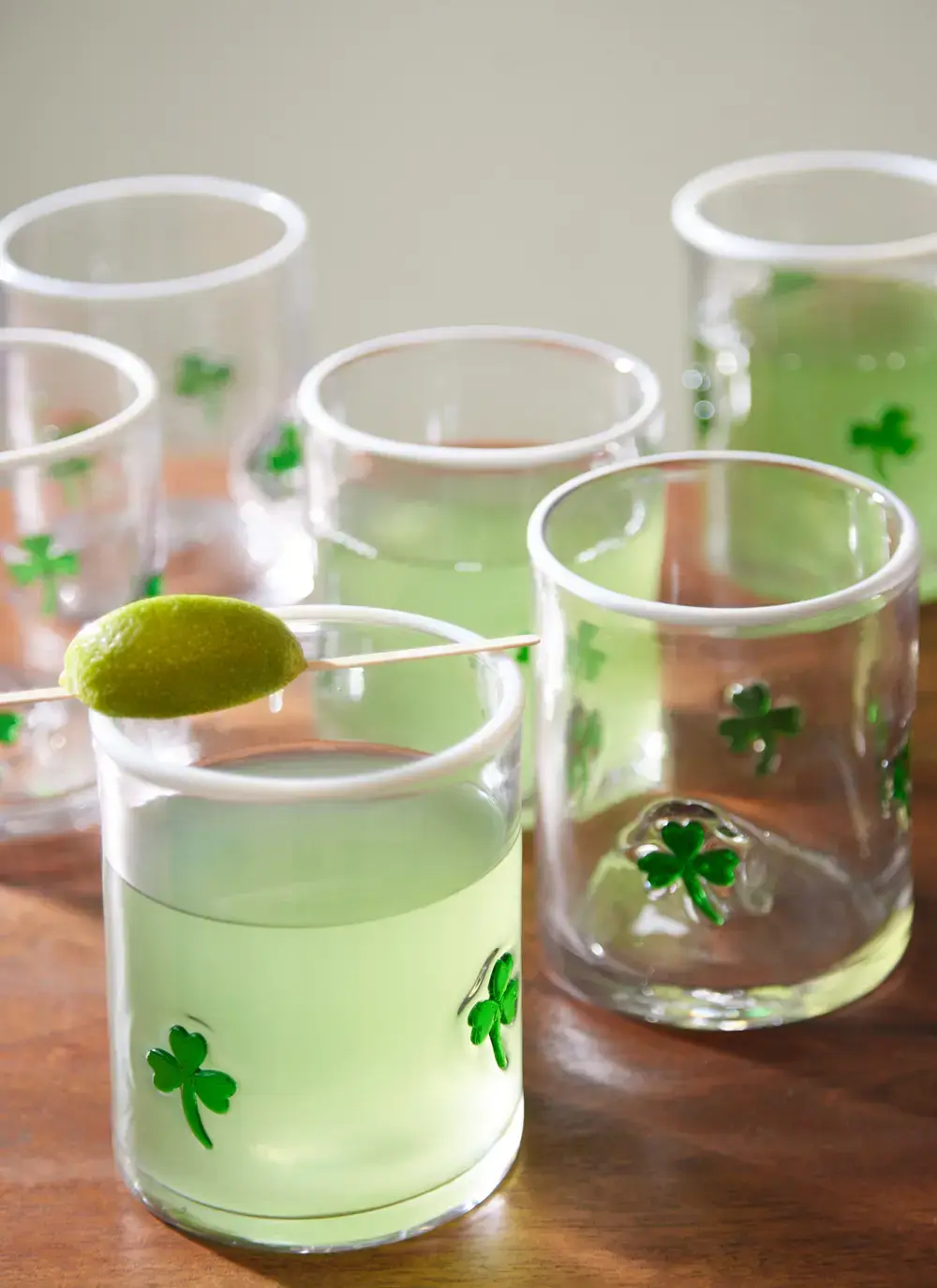 Shamrock Embossed Glass Set Of 6