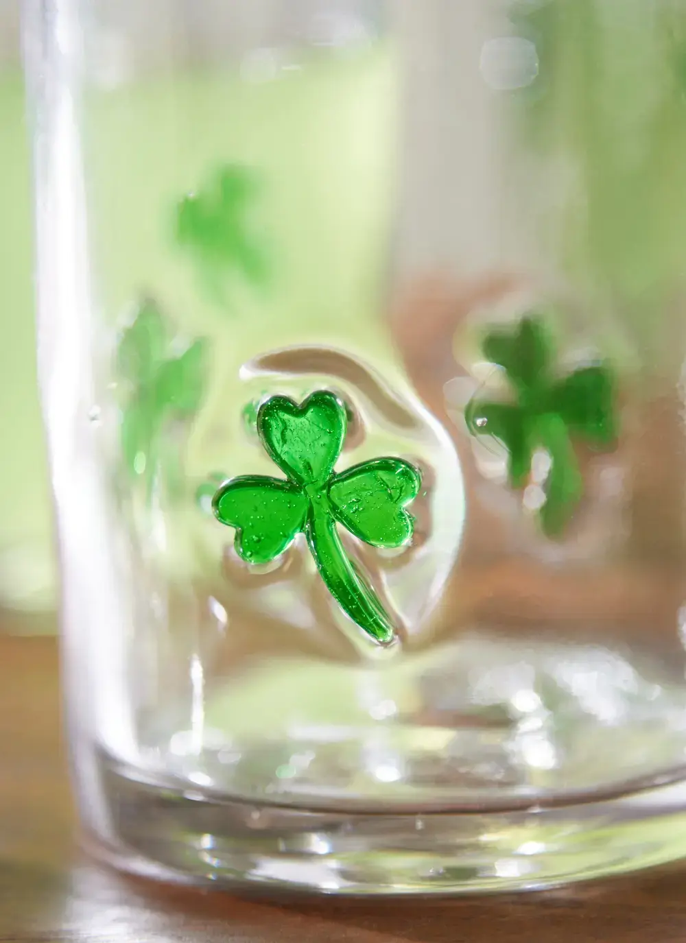 Shamrock Embossed Glass Set Of 6