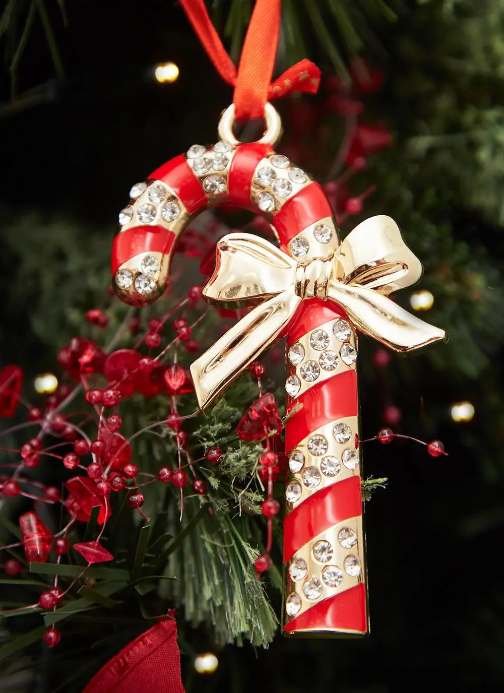 Candy Cane Enamel Ornament