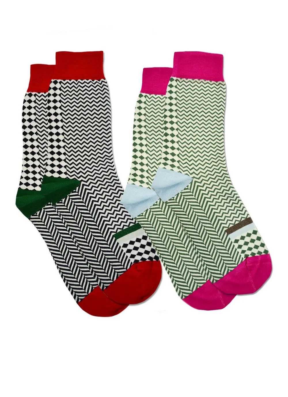 Set of 2 Ladies Herringbone Socks