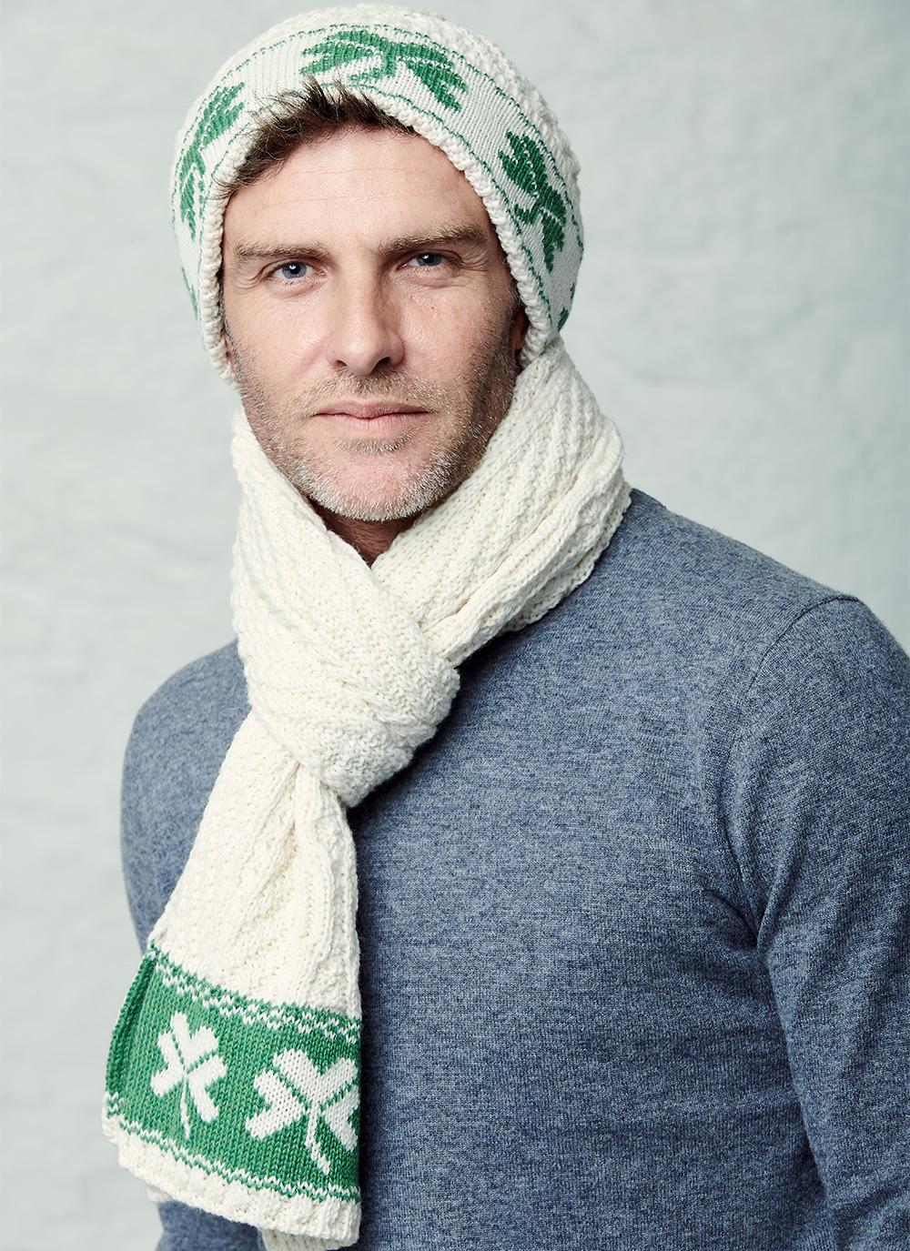 Men's Shamrock Beanie \u0026 Scarf Set | Blarney
