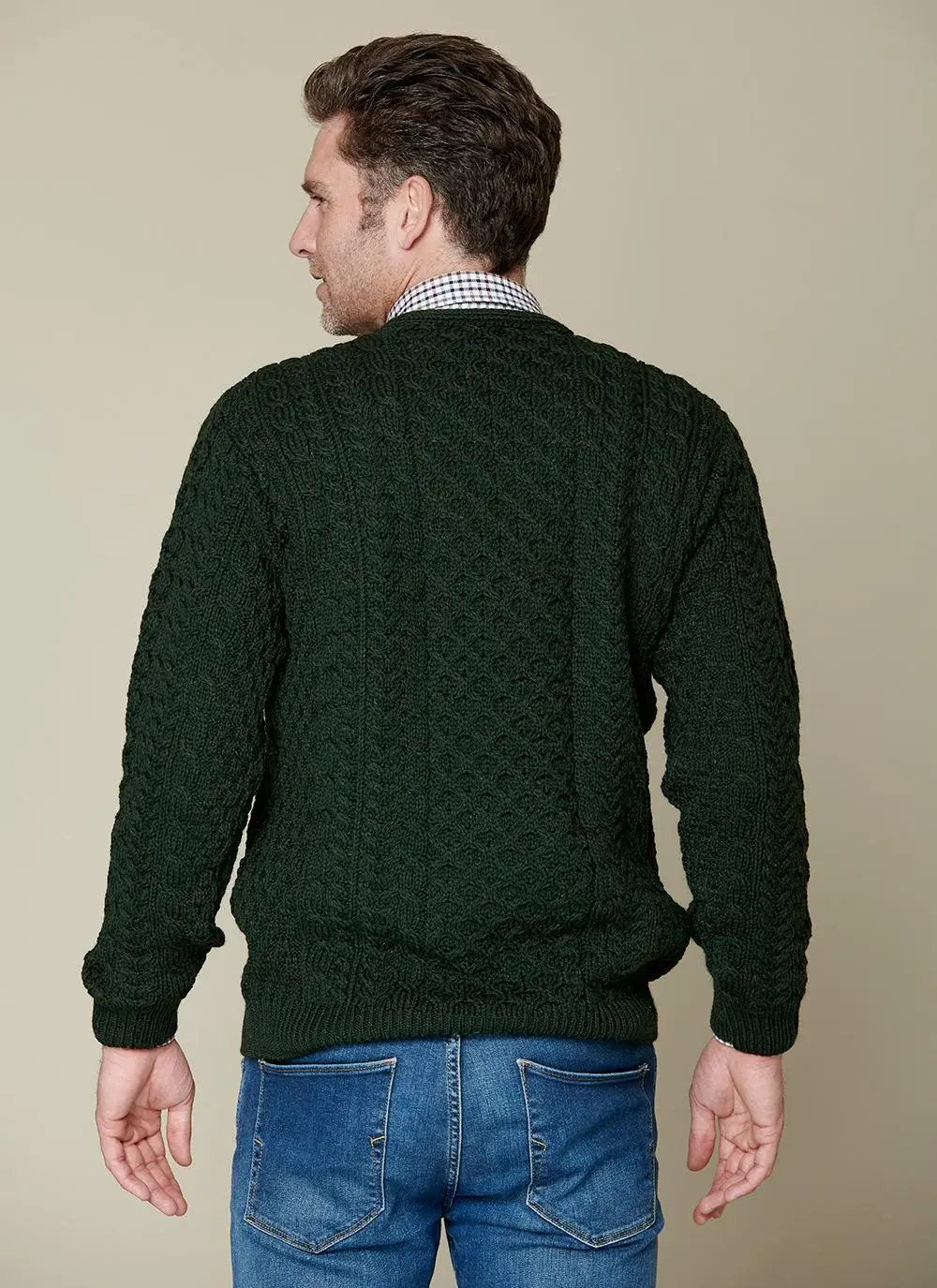 Liam V-Neck Aran Sweater