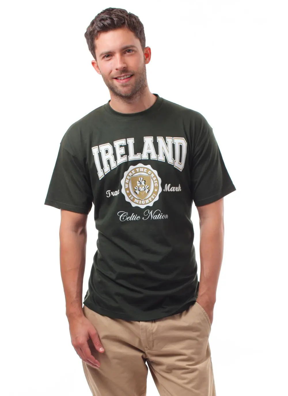 Men's Green Ireland Celtic Nation Crest T-Shirt