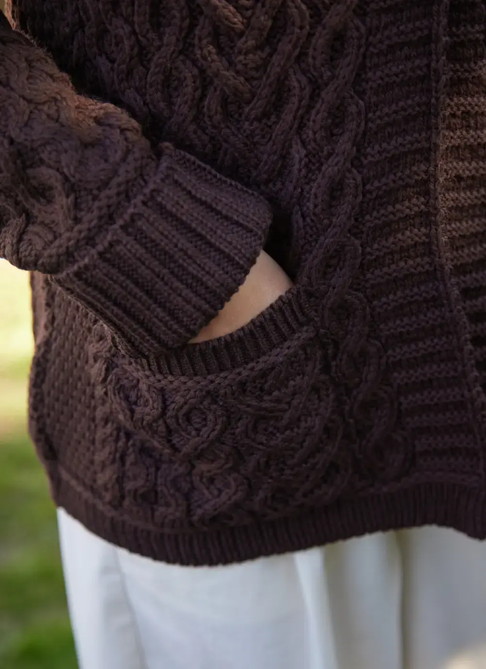 Merino One Button Cable Cardigan 