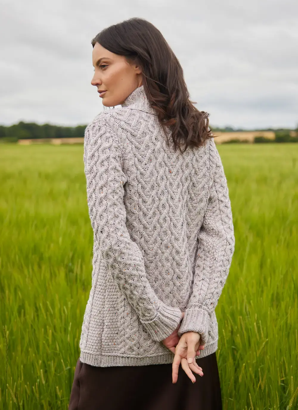 Merino One Button Cable Cardigan 