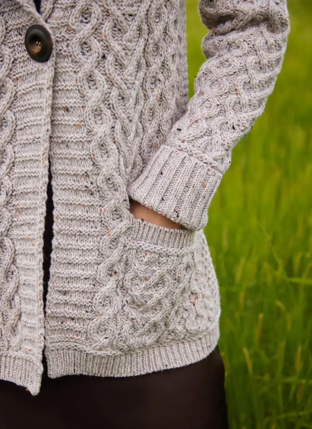 Merino One Button Cable Cardigan 