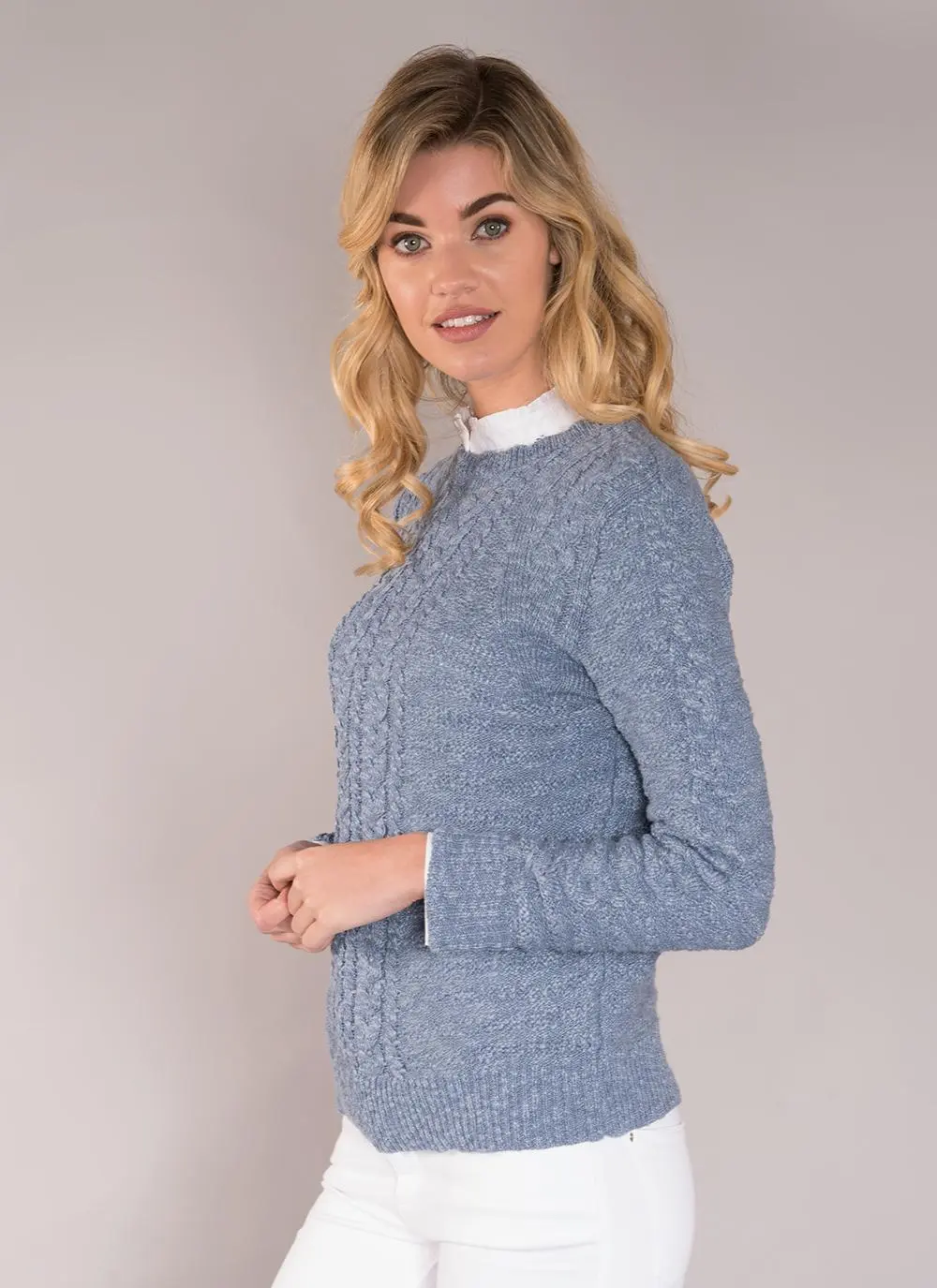 Moira Cotton Linen Sweater Denim Blue