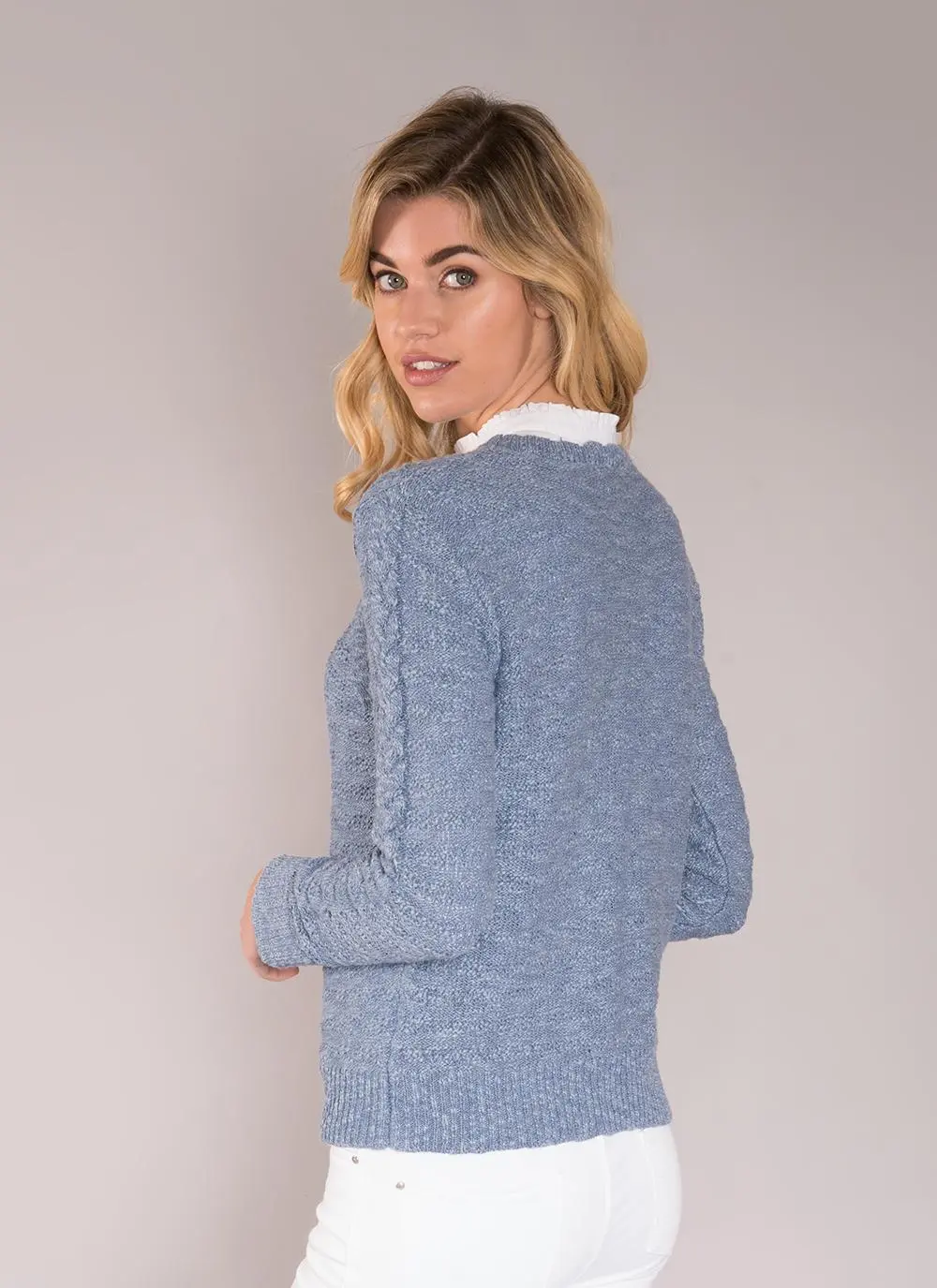 Moira Cotton Linen Sweater Denim Blue