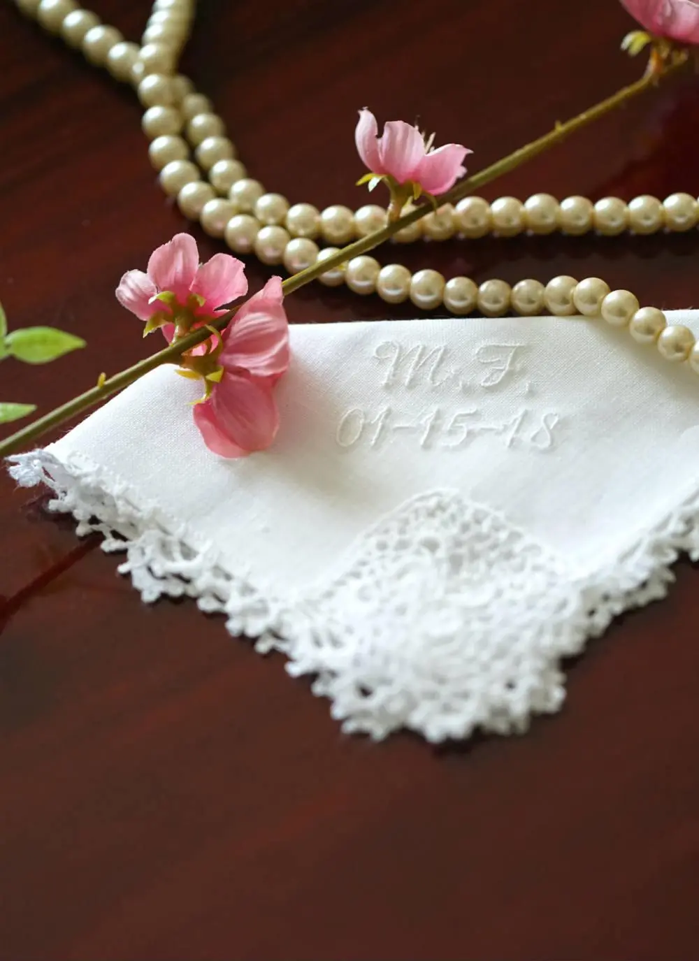 Personalized Mother Of The Bride Linen Hanky	
