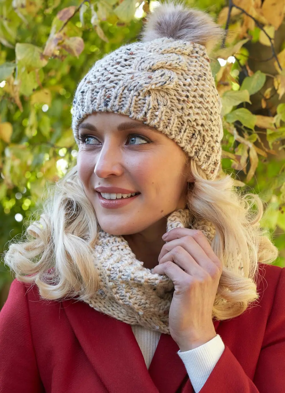 Oatmeal Speckle Wool Bobble Hat