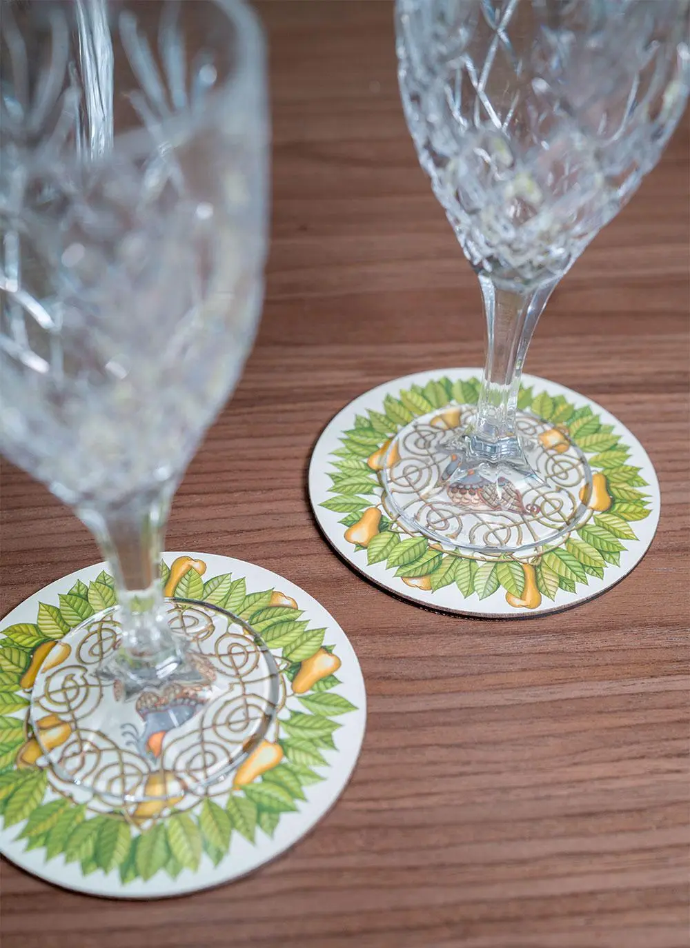 Partridge and Pear Coasters Set of 4