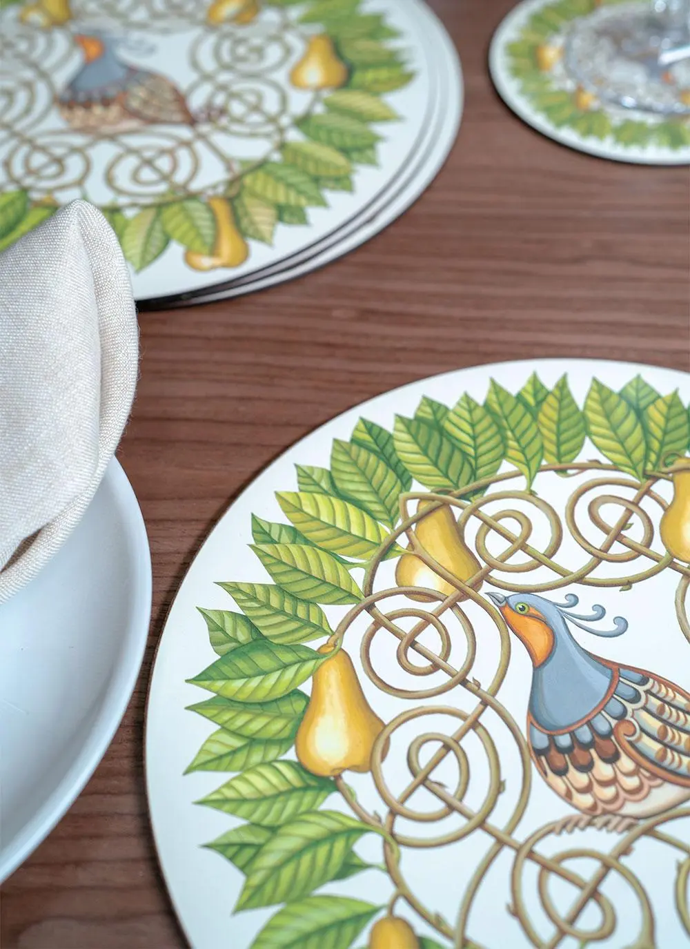 Partridge and Pear Placemats Set of 4