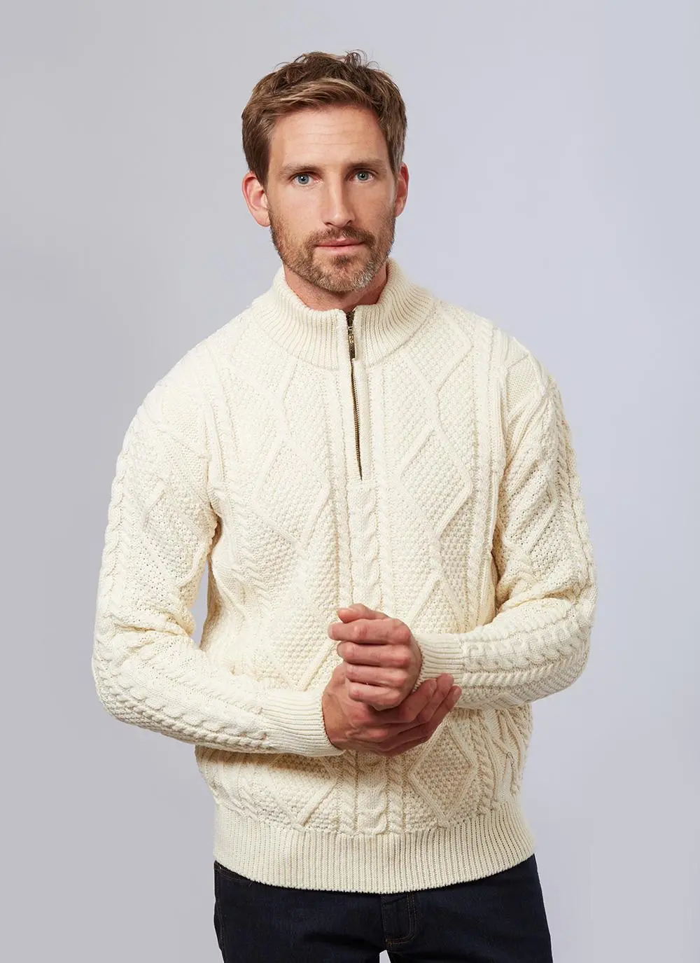 Patrick Half Zip Aran Sweater