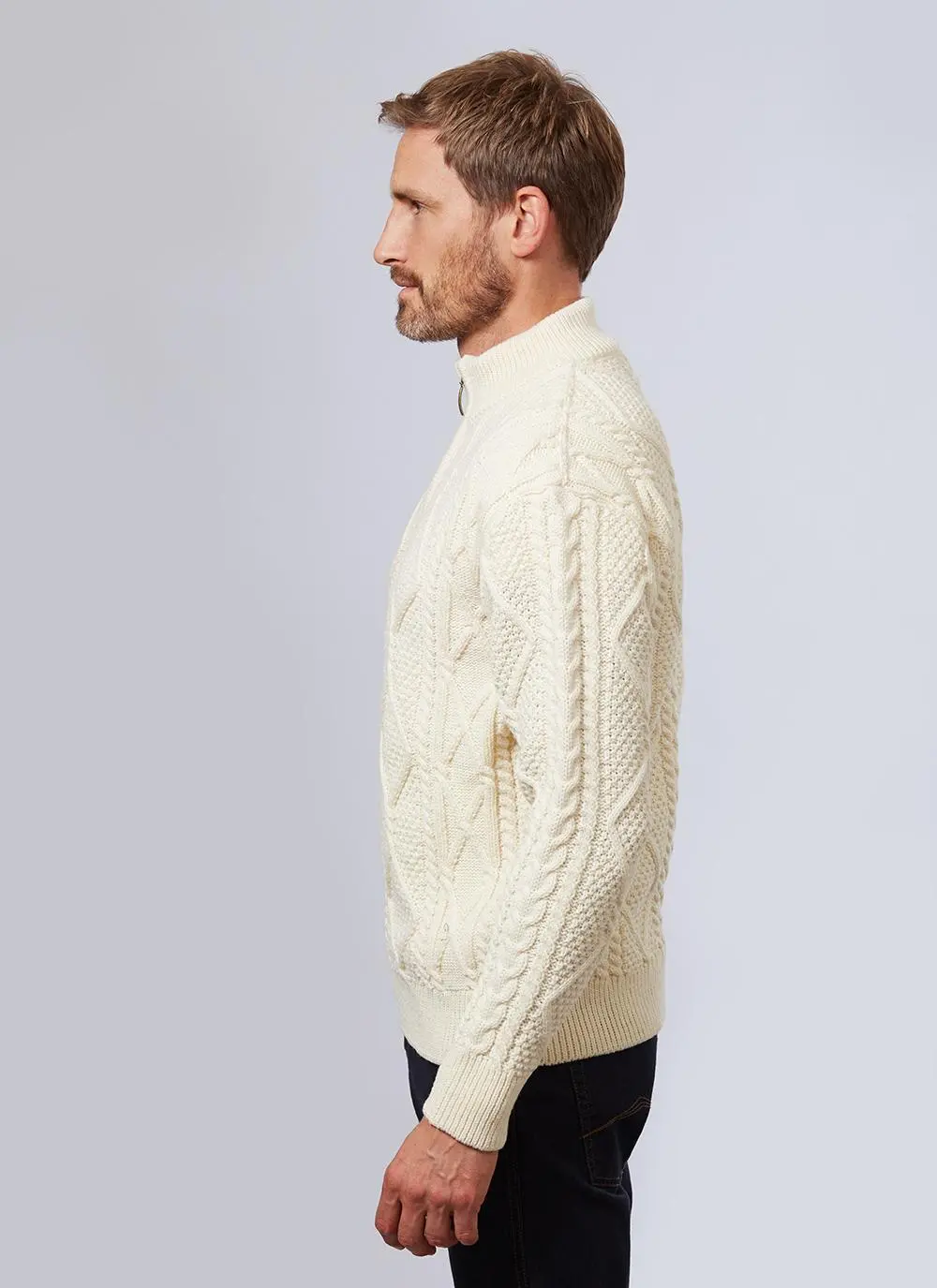 Patrick Half Zip Aran Sweater