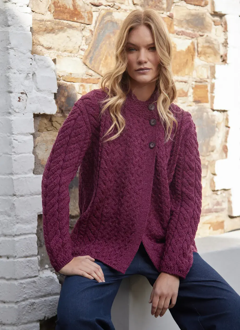 Personalized Erin Button Neck Cardigan 