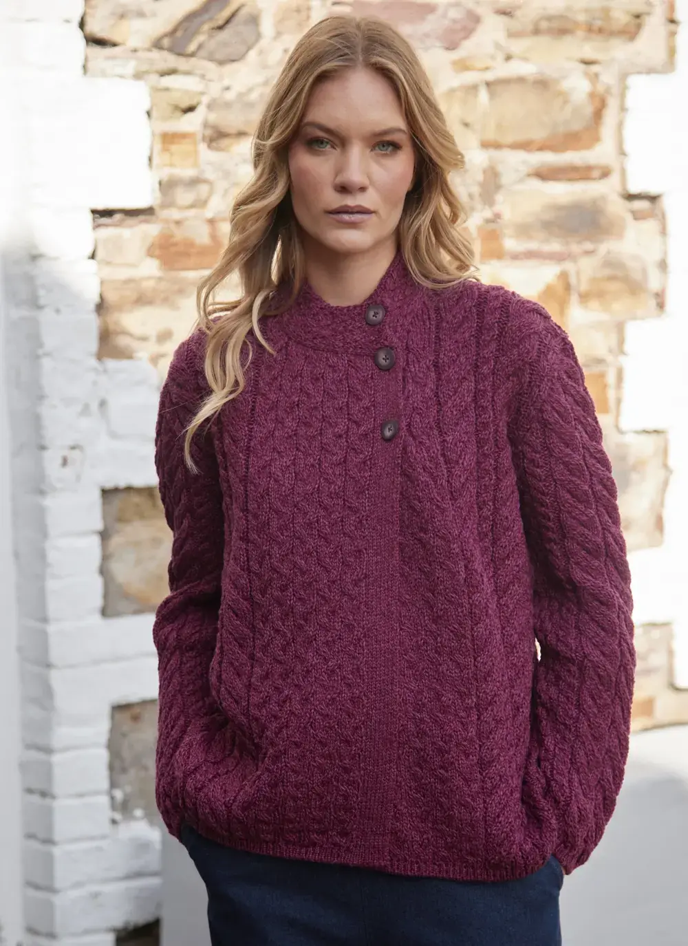 Personalized Erin Button Neck Cardigan 