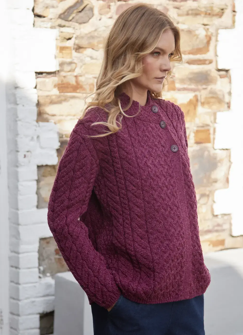 Personalized Erin Button Neck Cardigan 