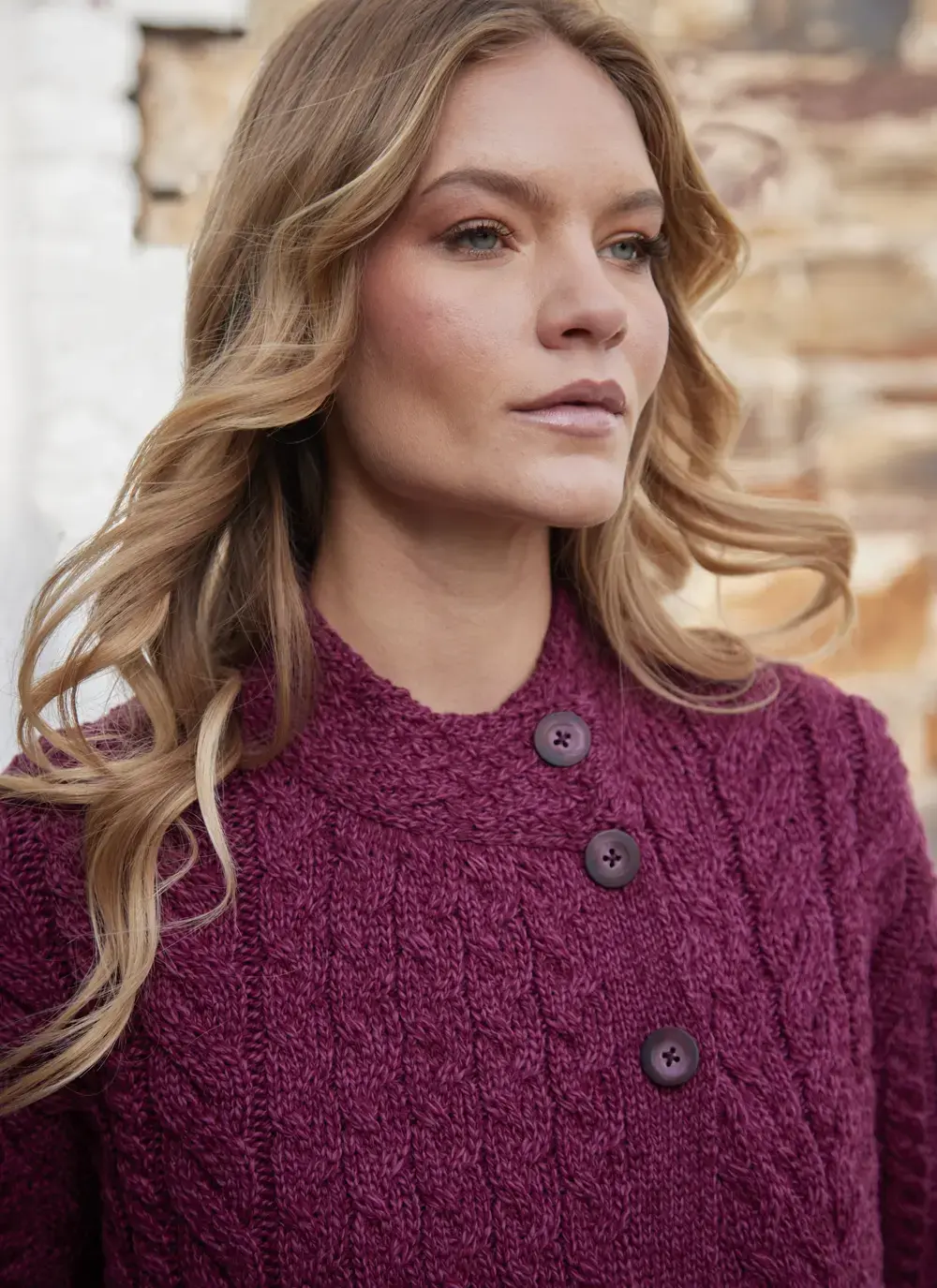 Personalized Erin Button Neck Cardigan 