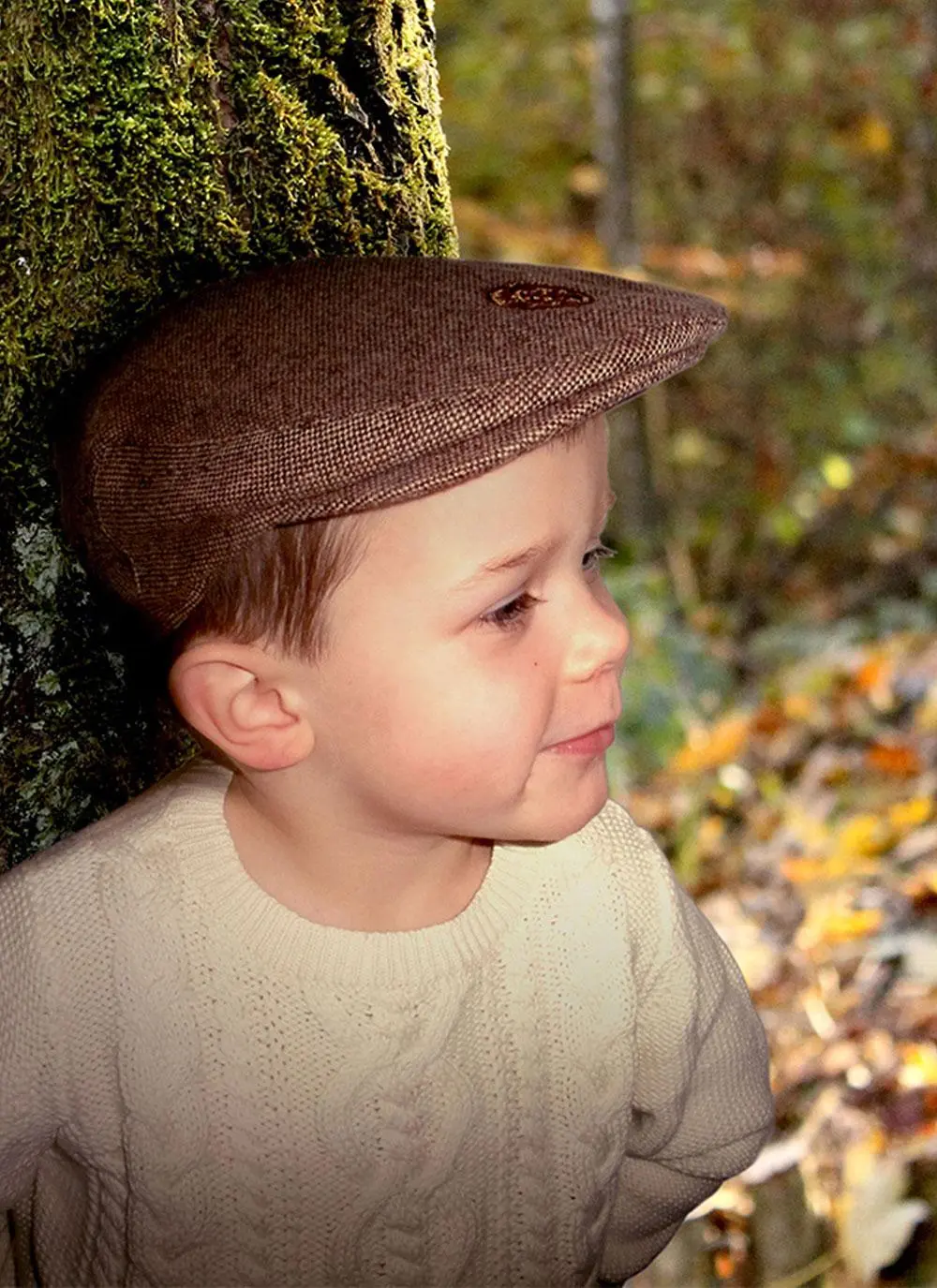 Kid's Cotton Cable Knit Sweater Cream