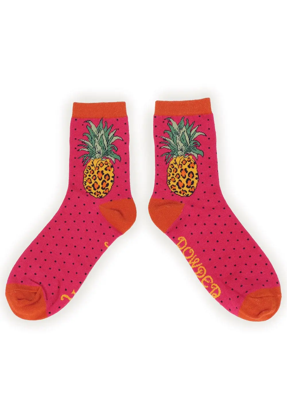 Ladies Leopard Pineapple Ankle Socks Set of 2