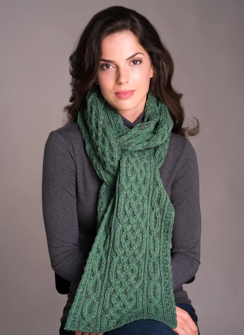 Plaited Scarf Green