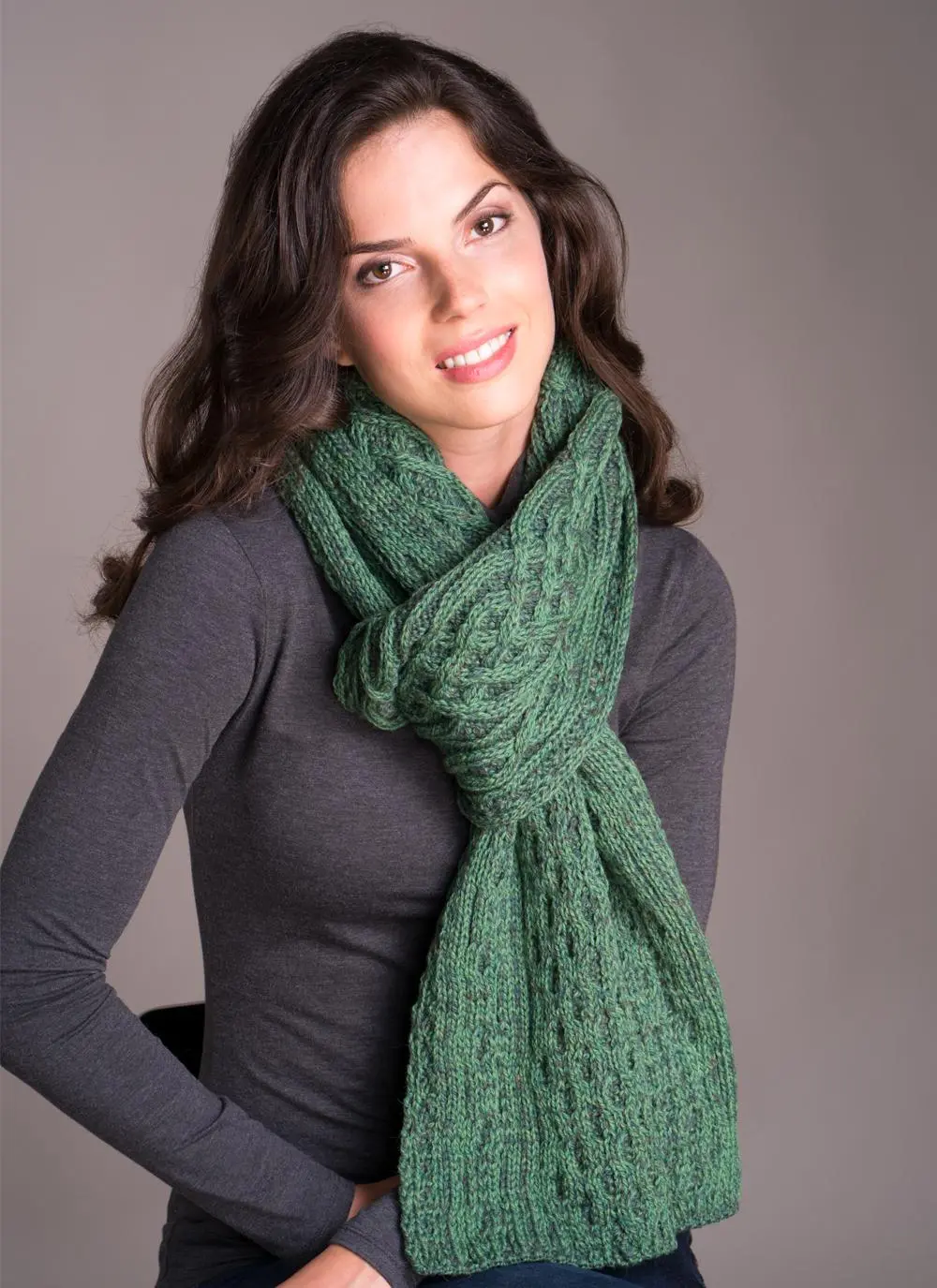 Plaited Scarf Green
