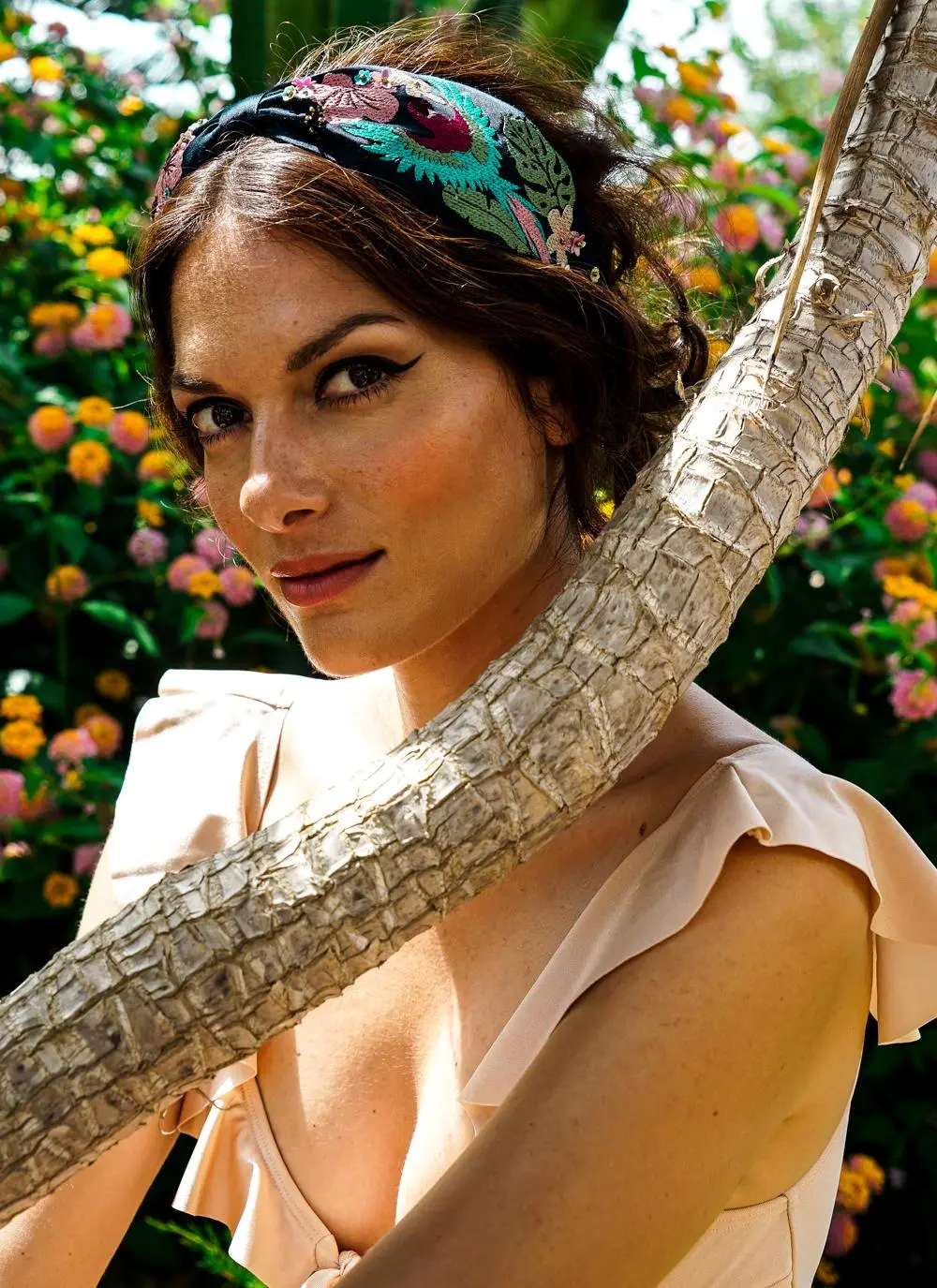 Embroidered Parrot Headband