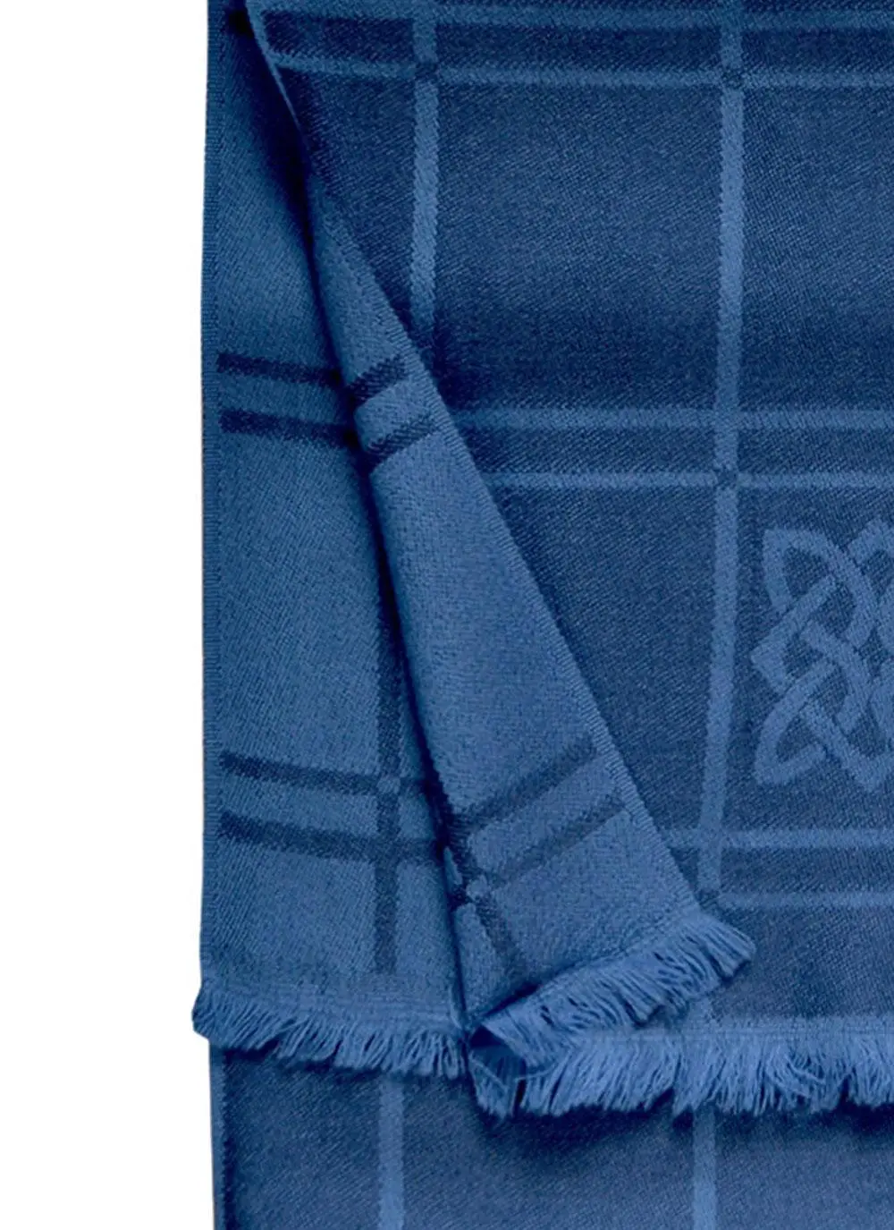 100% Pure New Wool Navy Check Scarf