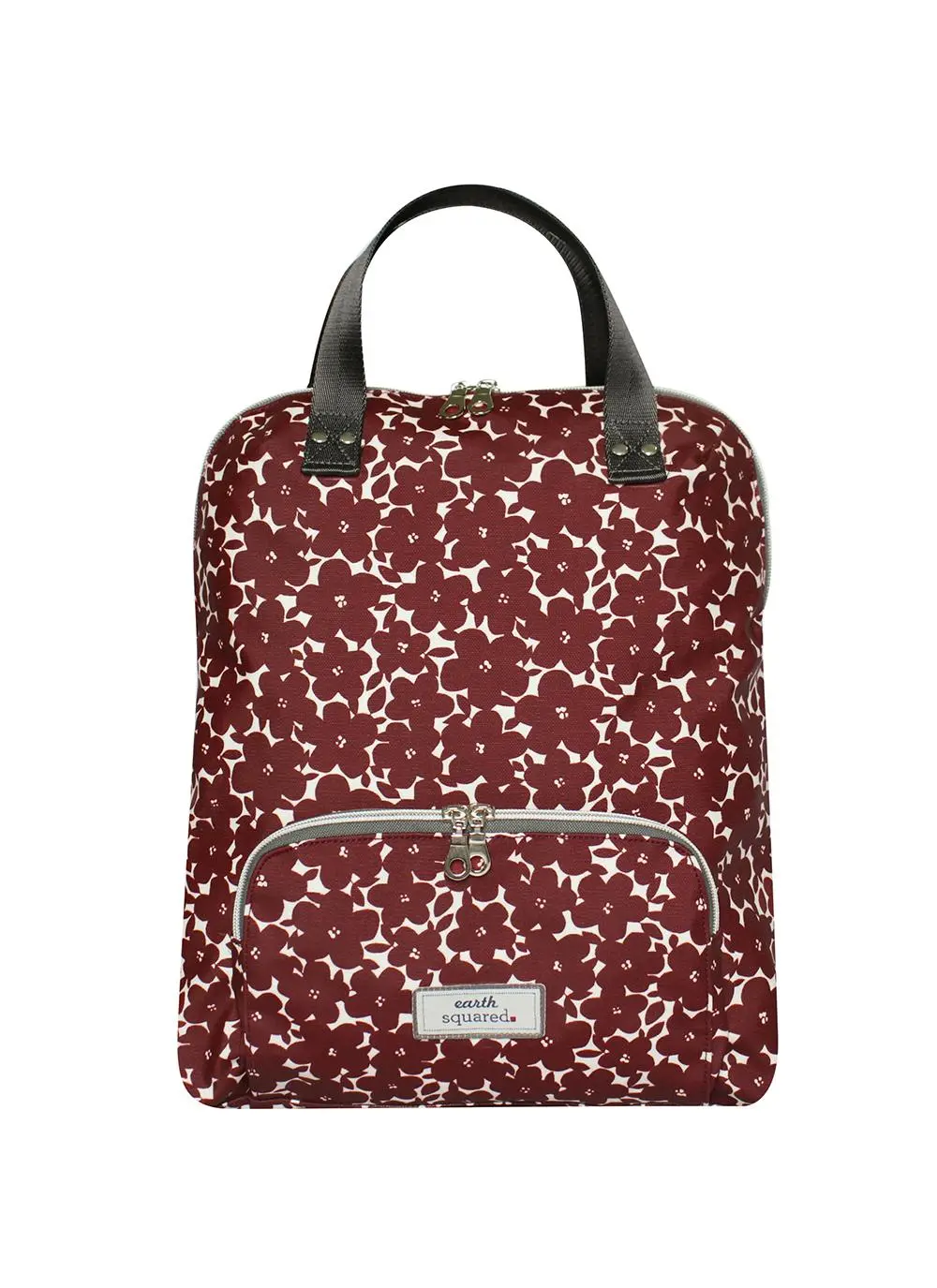 Red Flower Oil Cloth Backpack