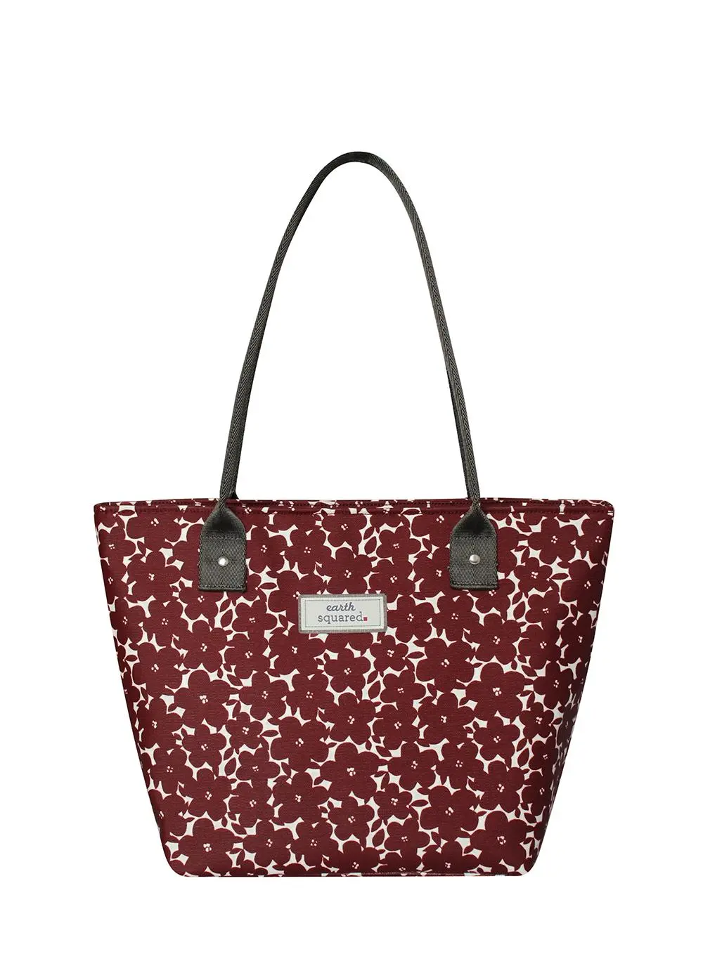 Red Flower Oil Cloth Tote Bag