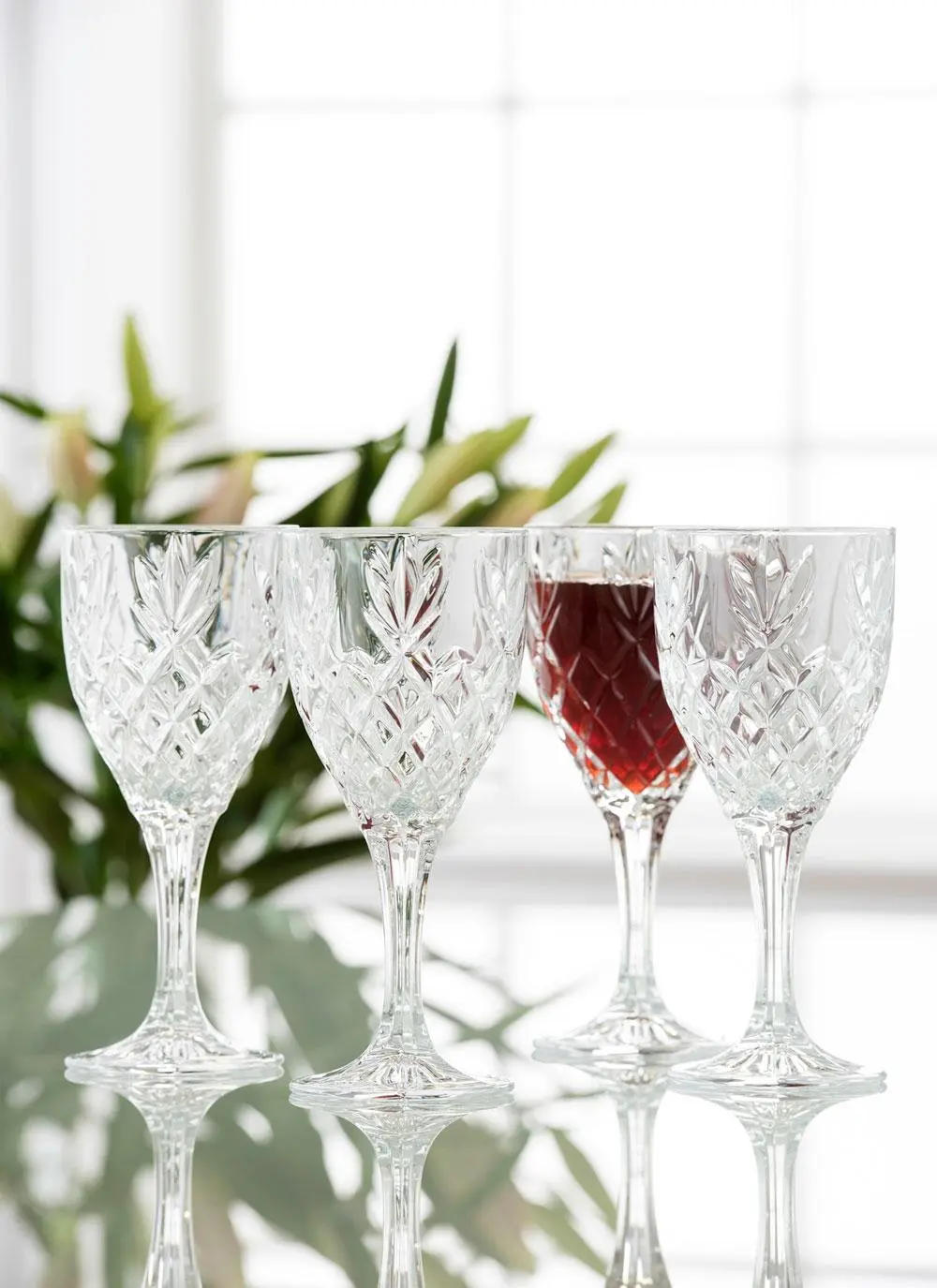 Galway Crystal Renmore Wine Goblets Set of 4