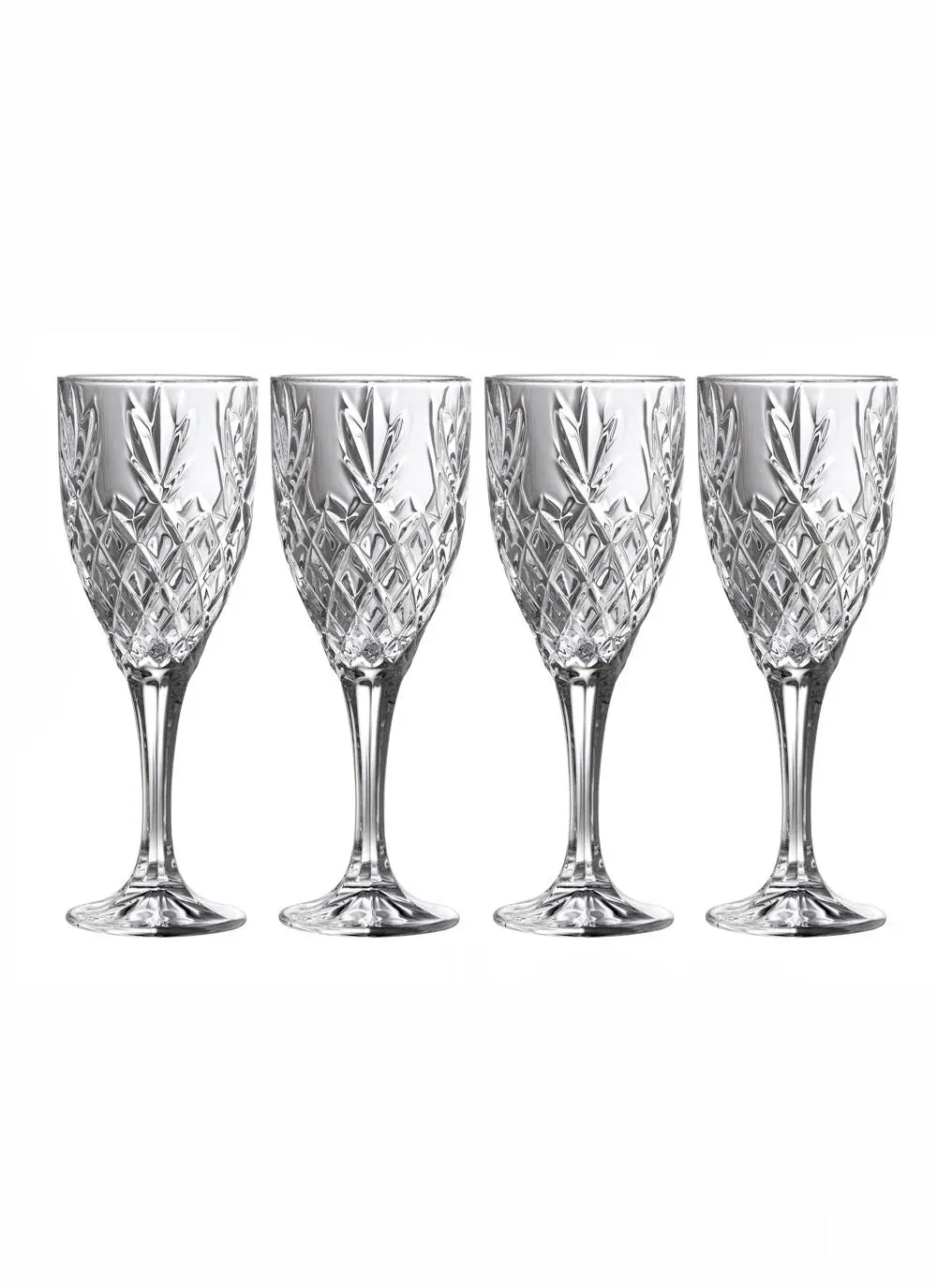 Galway Crystal Renmore Wine Goblets Set of 4