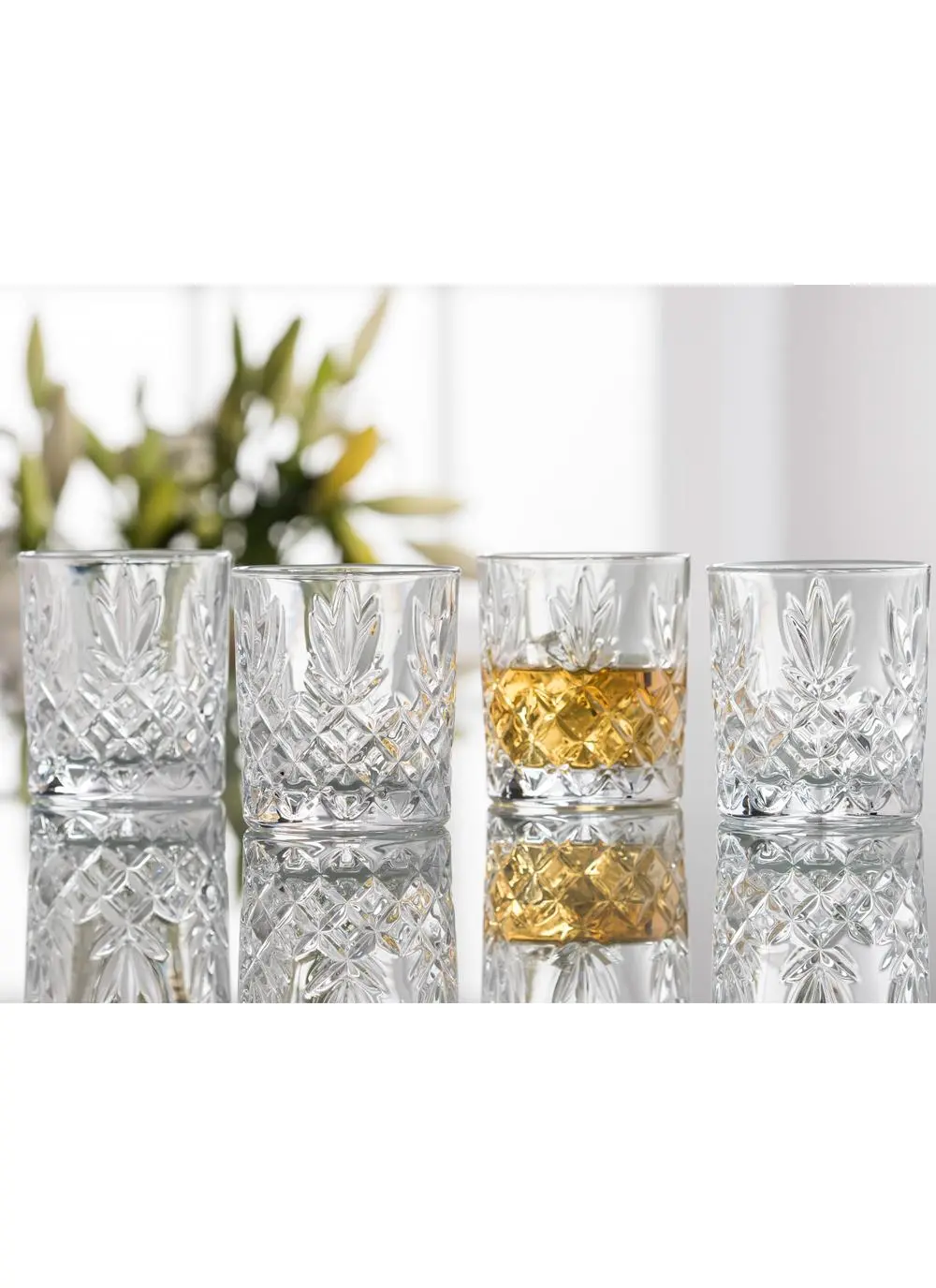 Galway Crystal Renmore Double Old Fashioned Tumblers Set of 4
