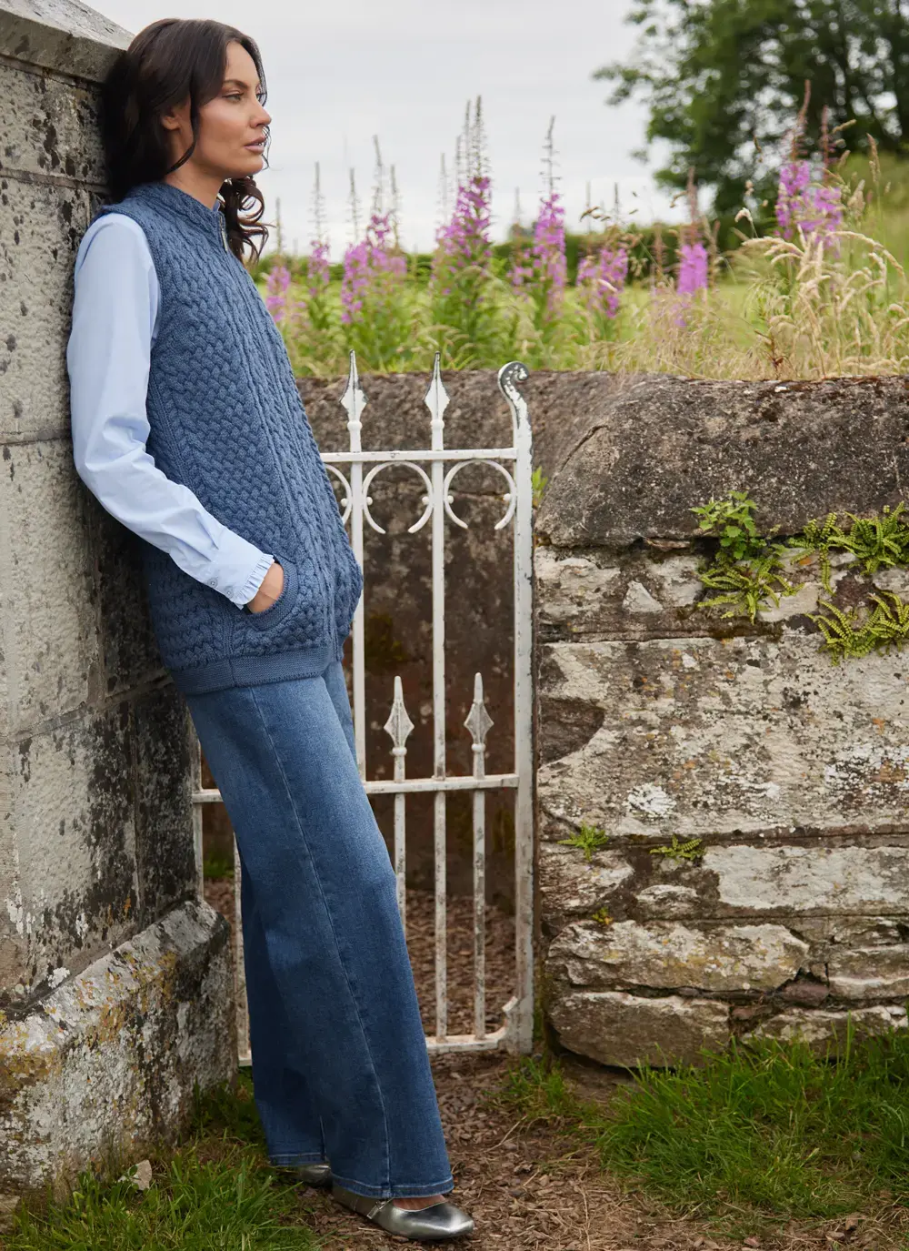 Roisin Full Zip Aran Gilet