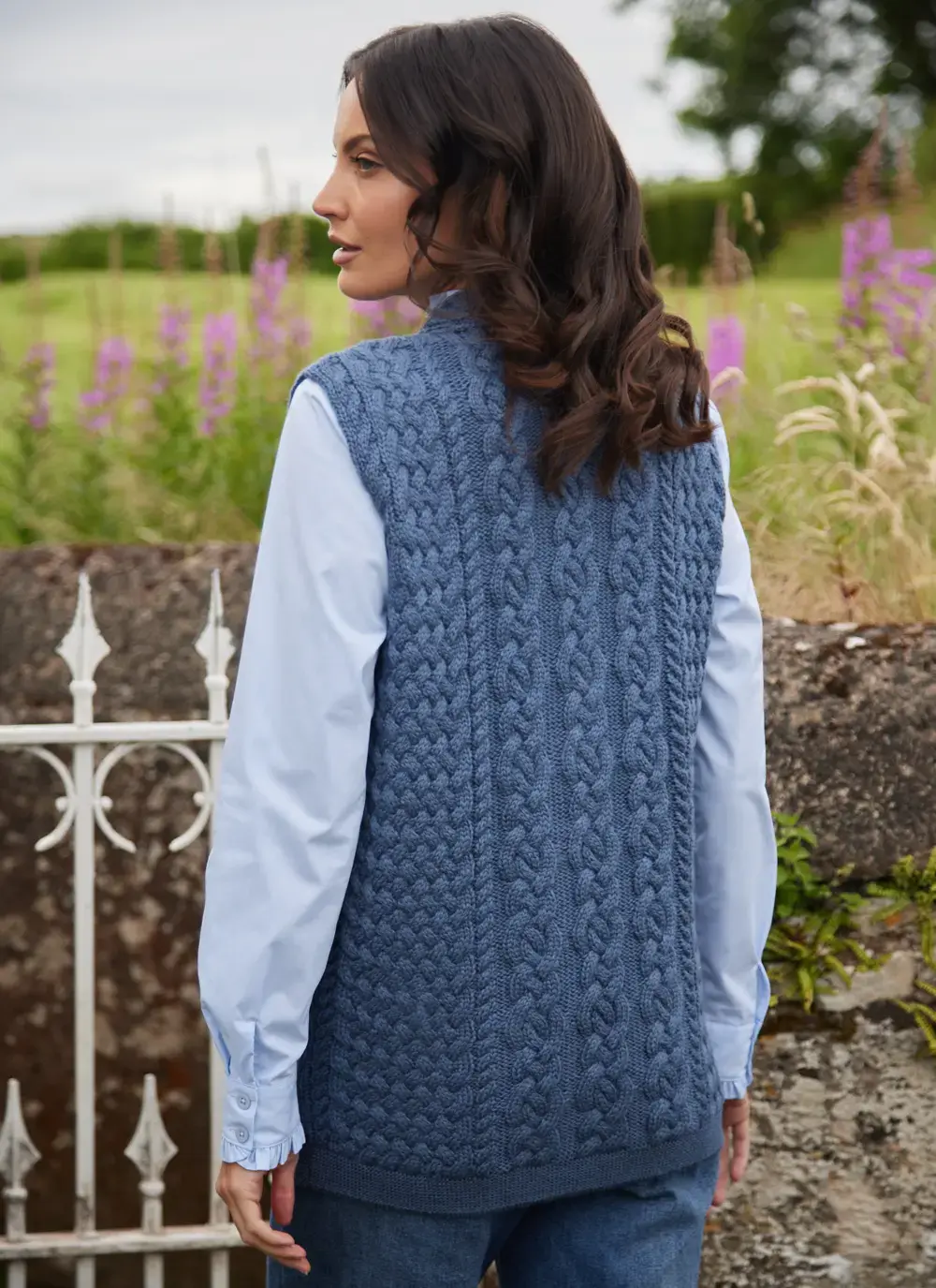 Roisin Full Zip Aran Gilet