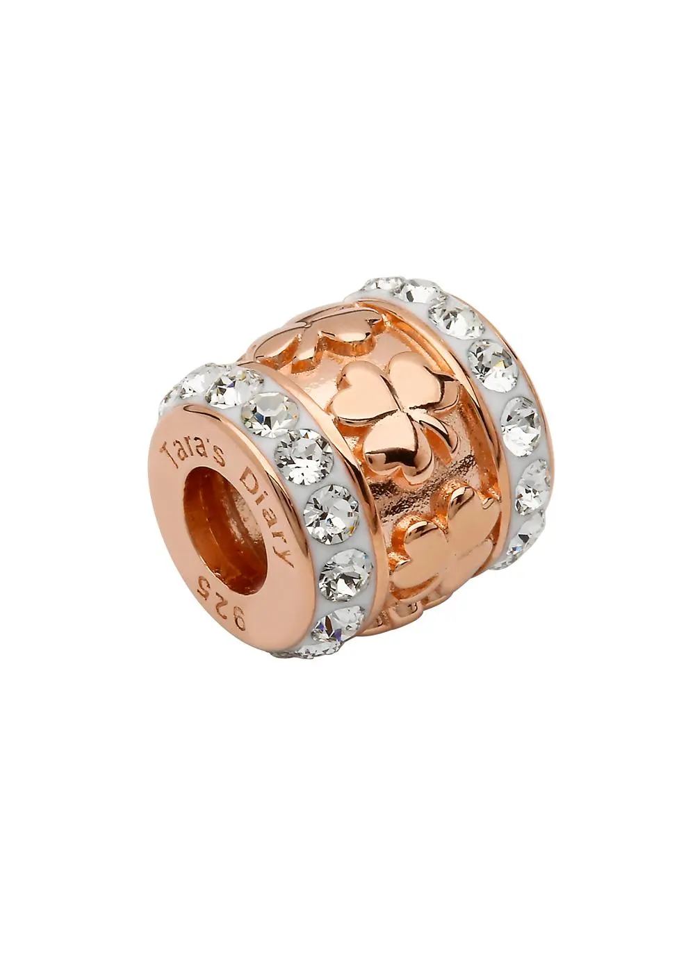 Rose Gold Shamrock Bead Adorned With Swarovski Crystals