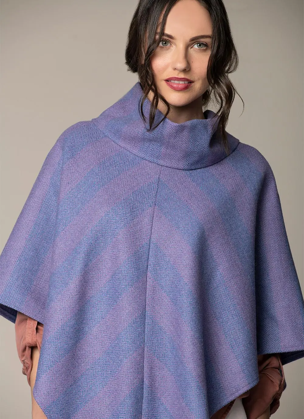 Sarah Asymmetrical Poncho - Lilac