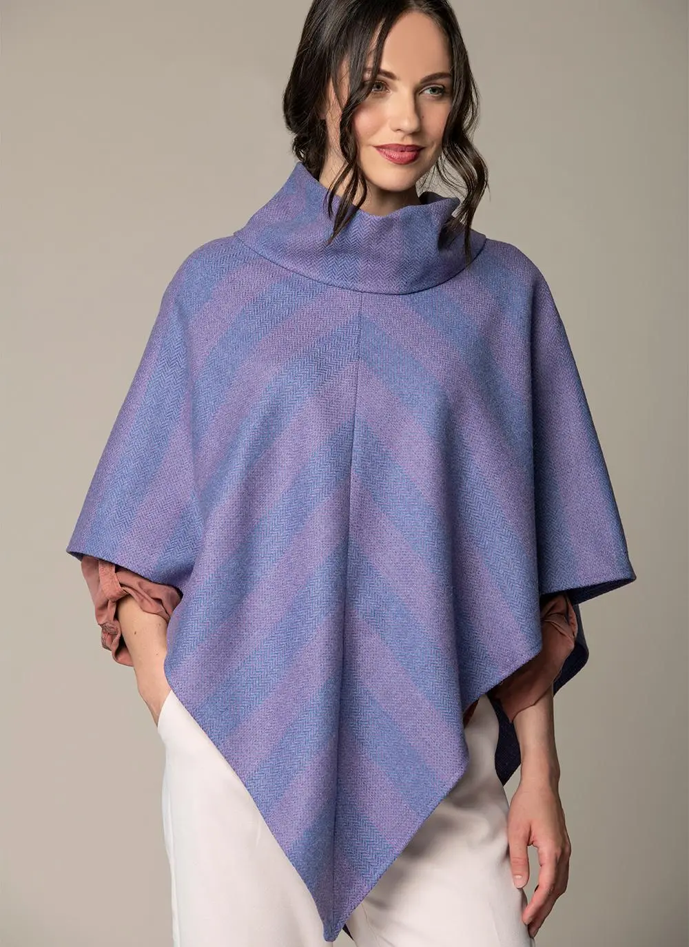 Sarah Asymmetrical Poncho - Lilac