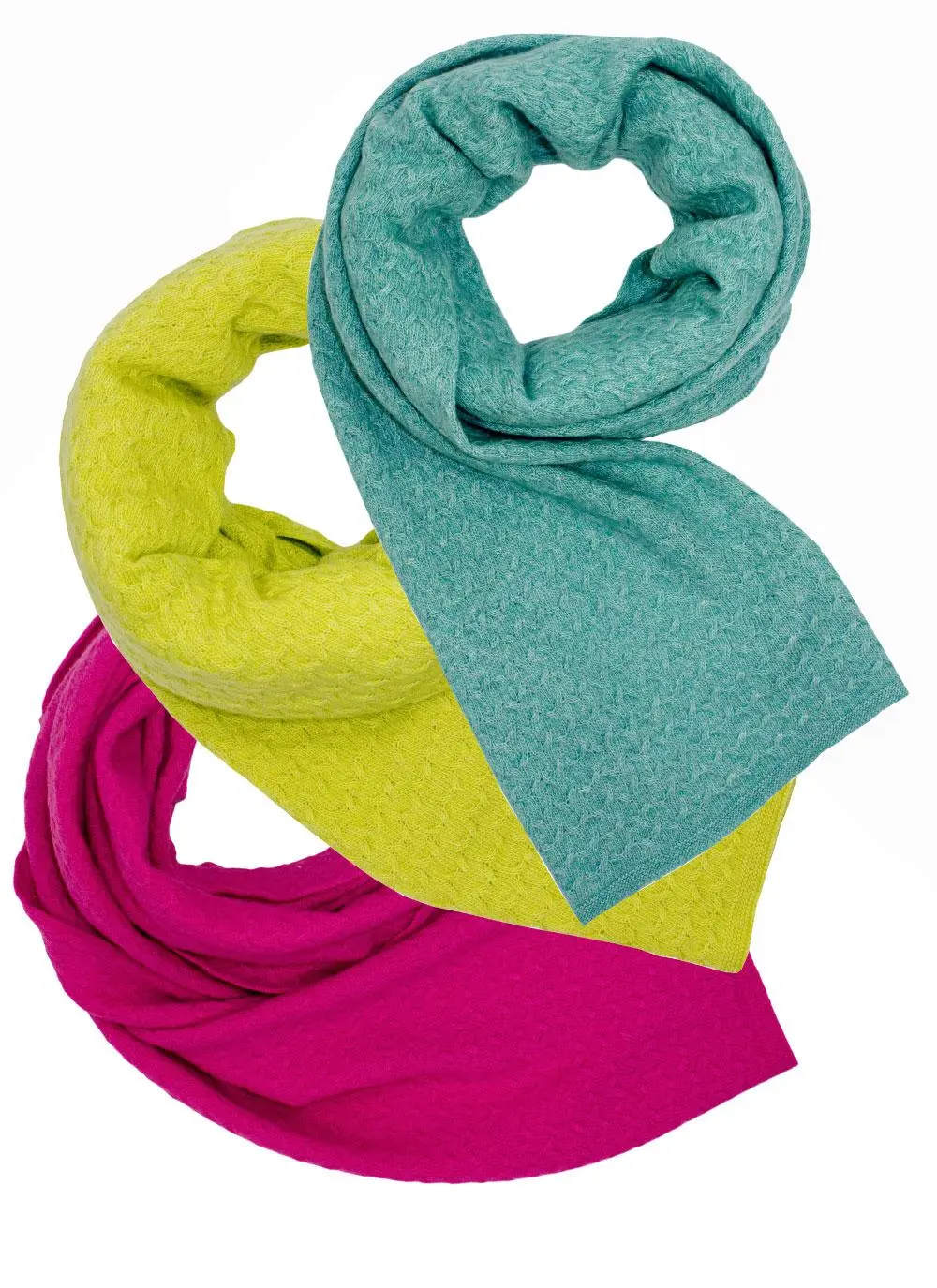 Bright Vee Stitch Cable Scarf