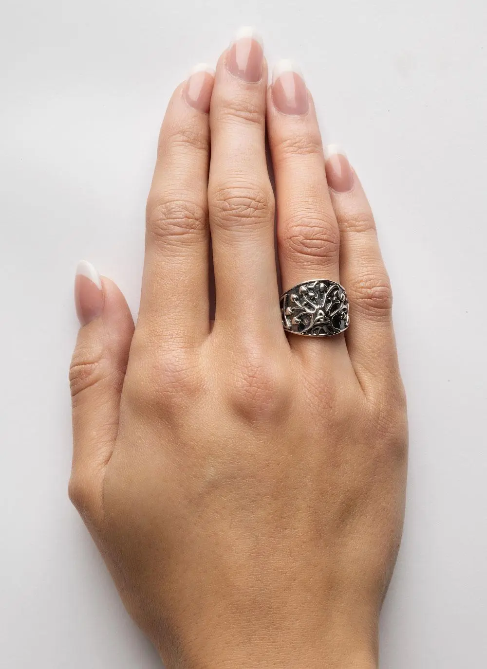 Sterling Silver Large Tree of Life Ring