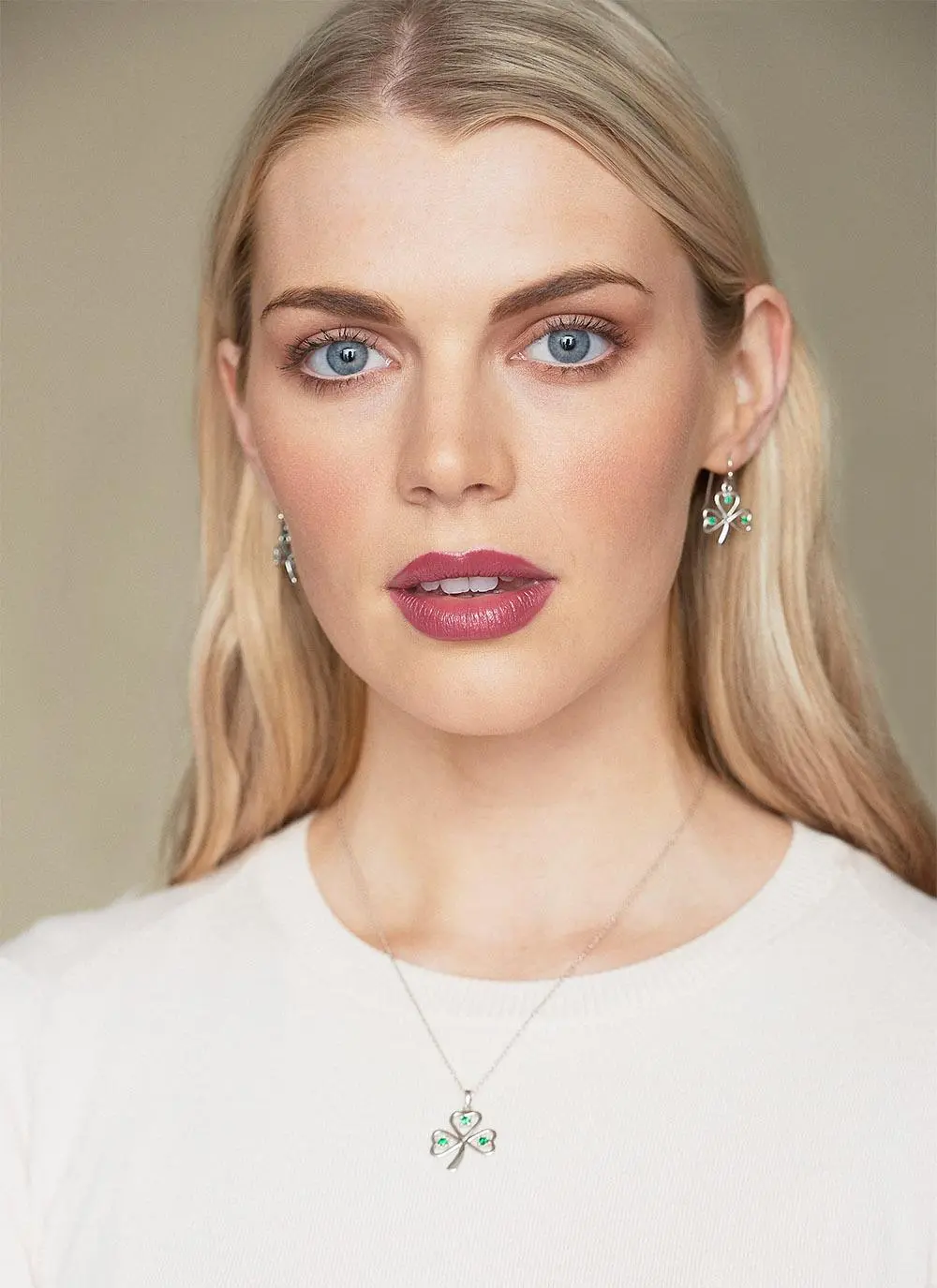 Shamrock Pendant & Earrings Set