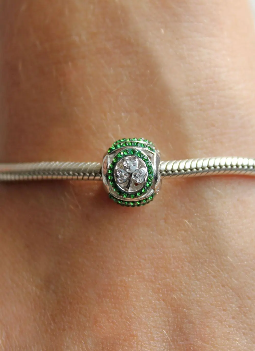 Shamrock Bead Encrusted With Swarovski Crystals