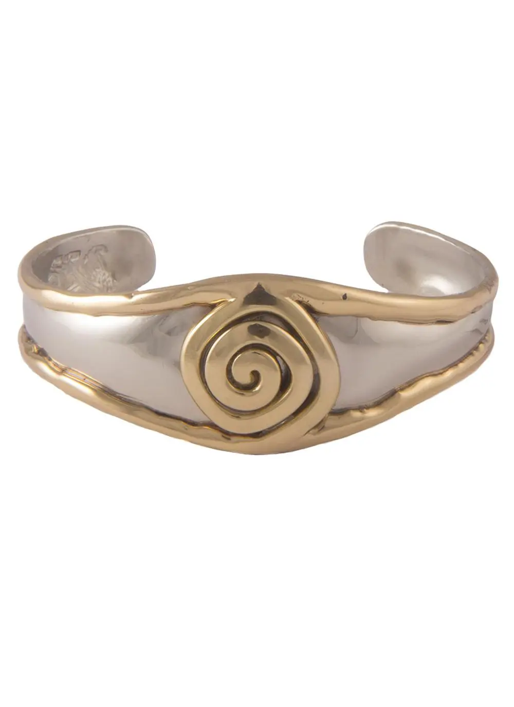 Ancient East Silver & Brass Spiral Bangle