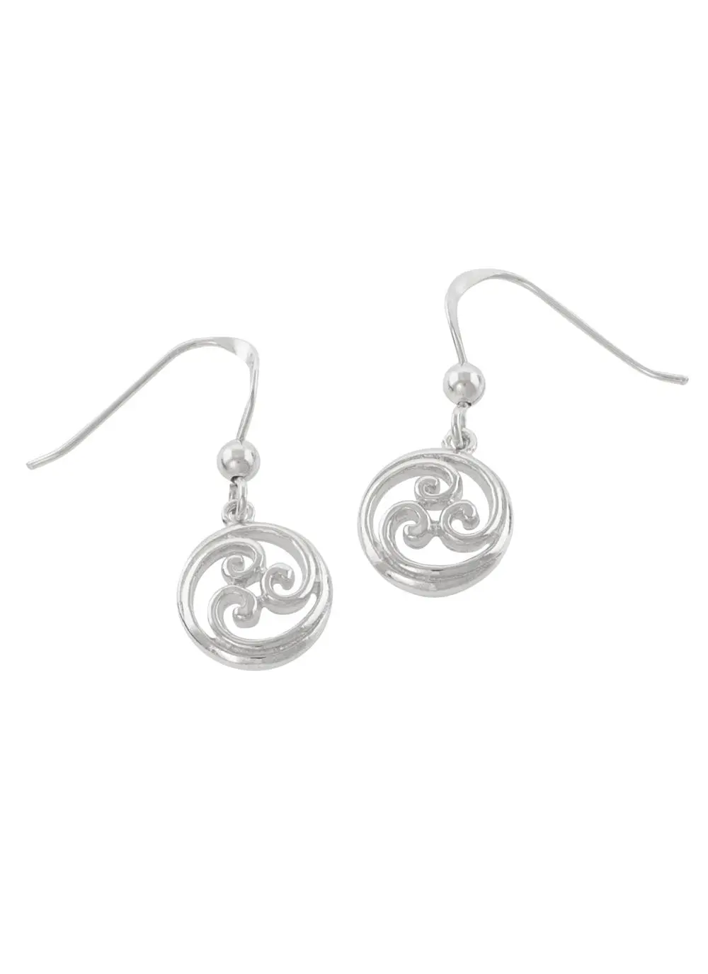 Sterling Silver Celtic Scroll Drop Earrings