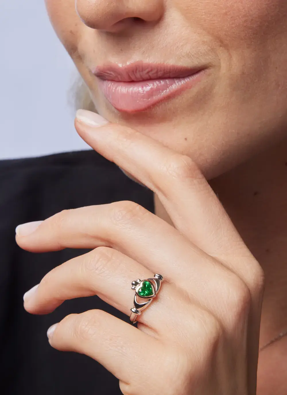 Sterling Silver & Rose Gold Claddagh Ring