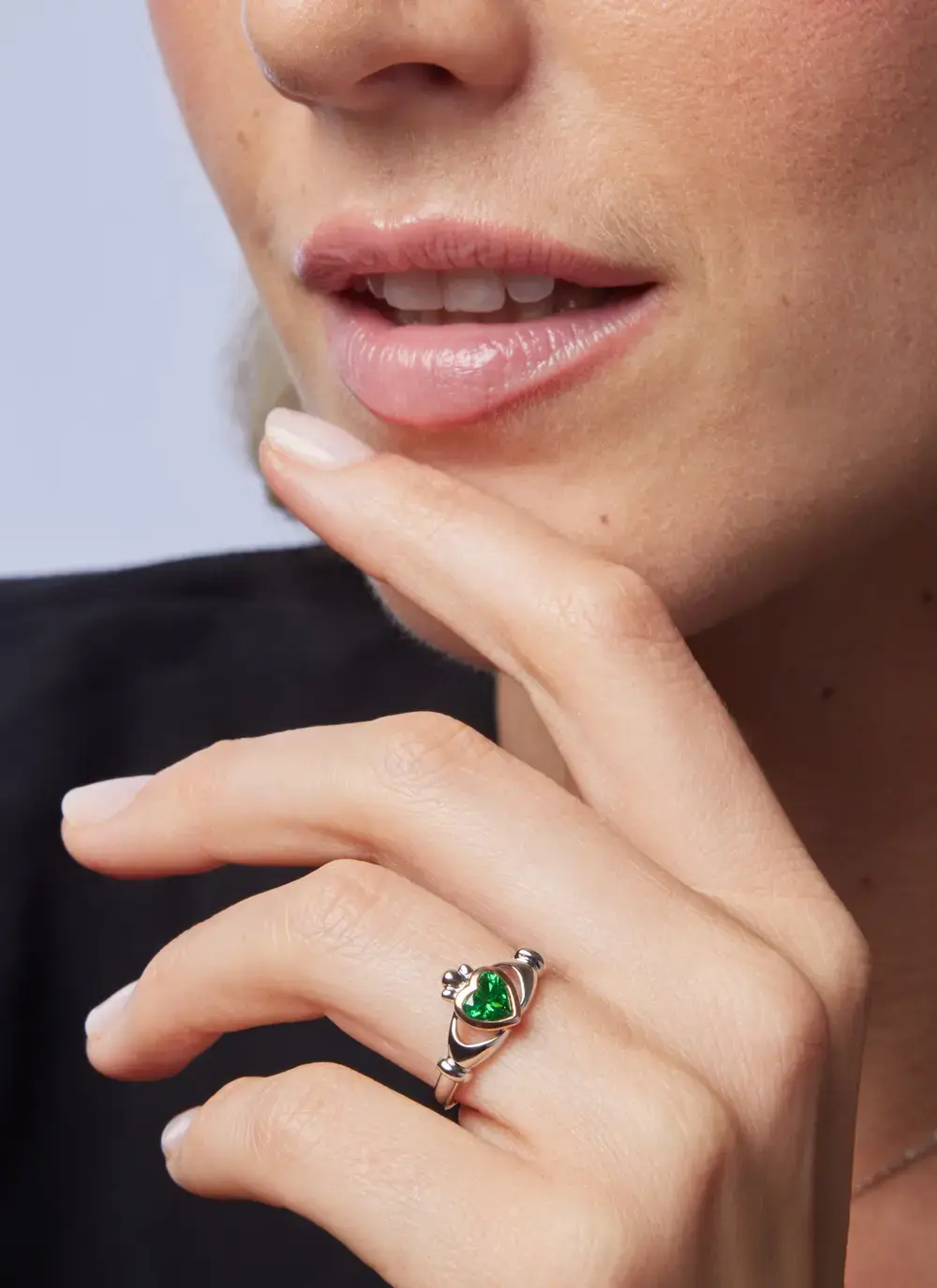 Sterling Silver & Rose Gold Claddagh Ring