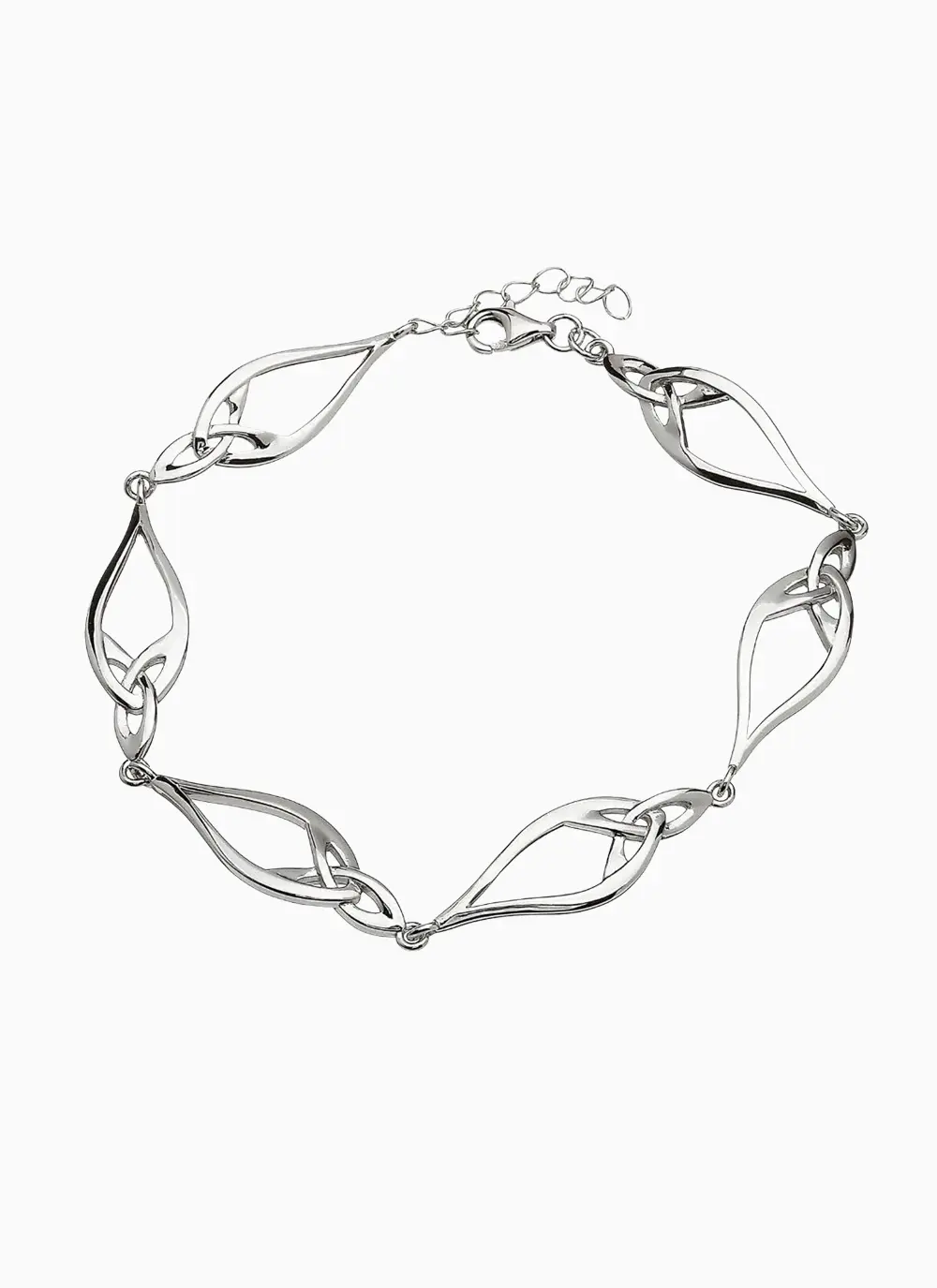 Sterling Silver Celtic Trinity Knot Link Bracelet