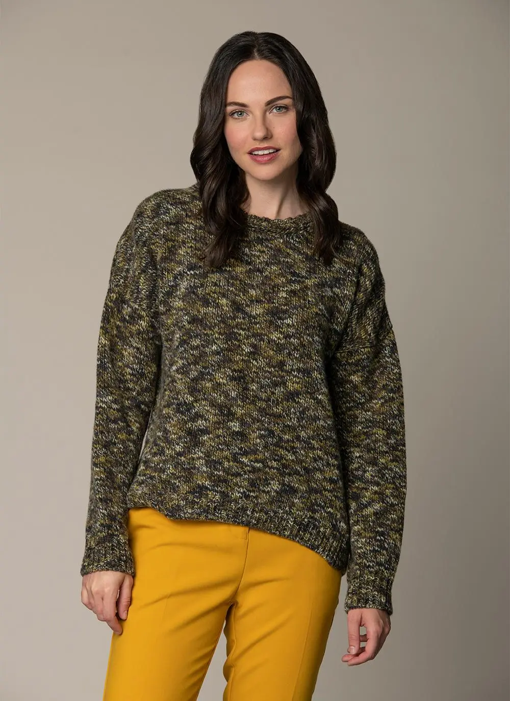 Space Dye Crew Neck Wool Sweater